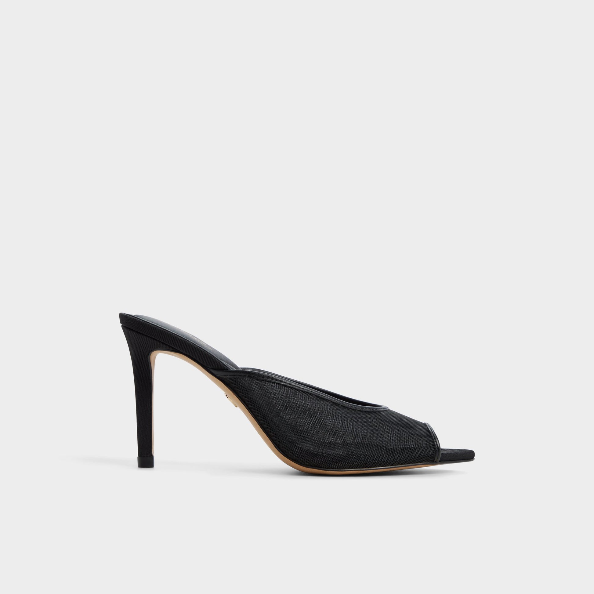 Main View of Black Elennah Heeled mule for Womens