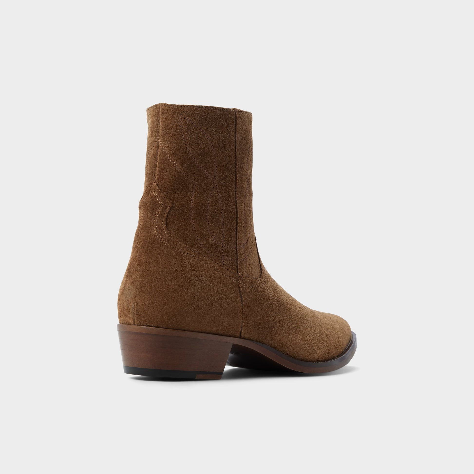Three-quarter angle of Cognac Arvin Ankle boot's back side