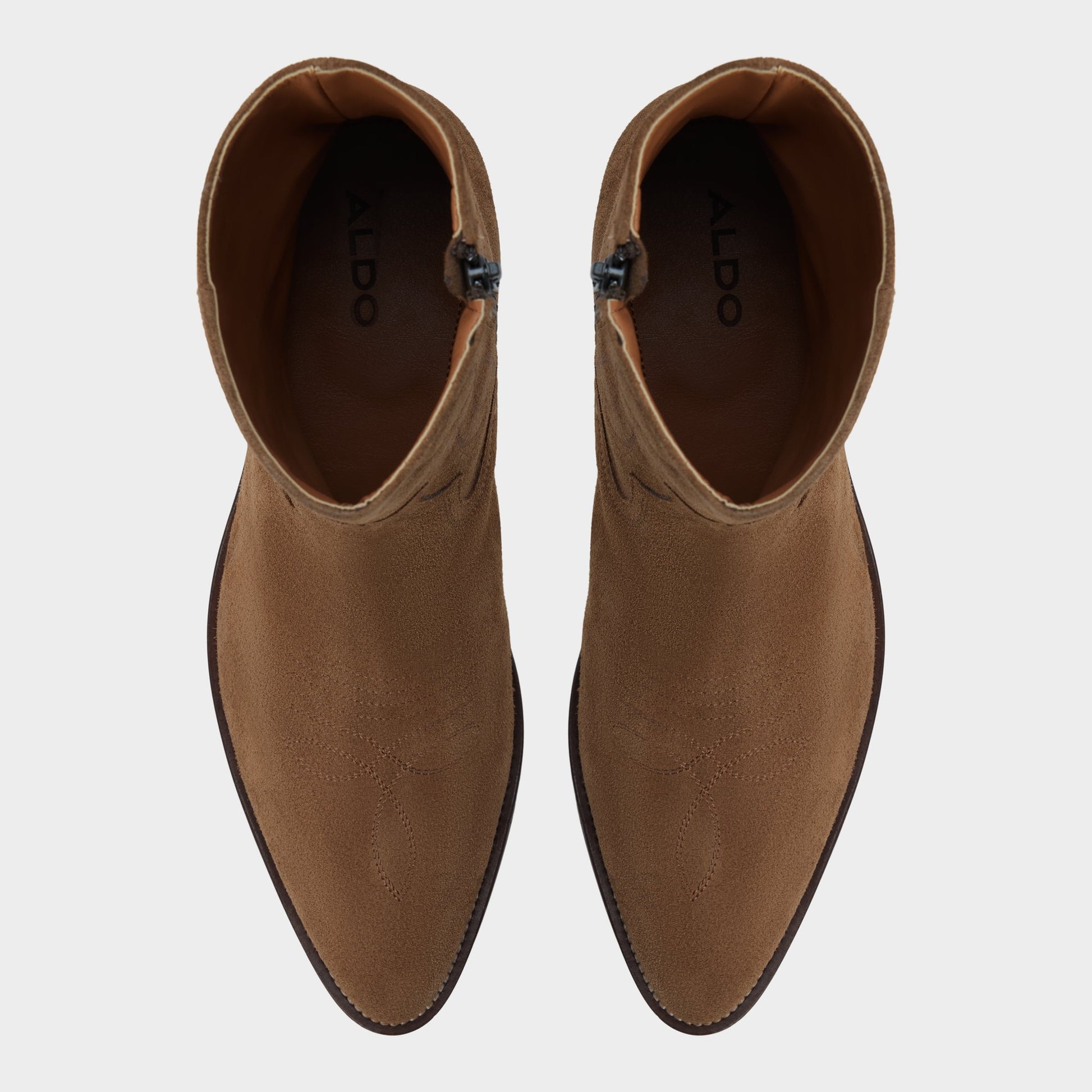 Top-down view of the Cognac Arvin Ankle boot
