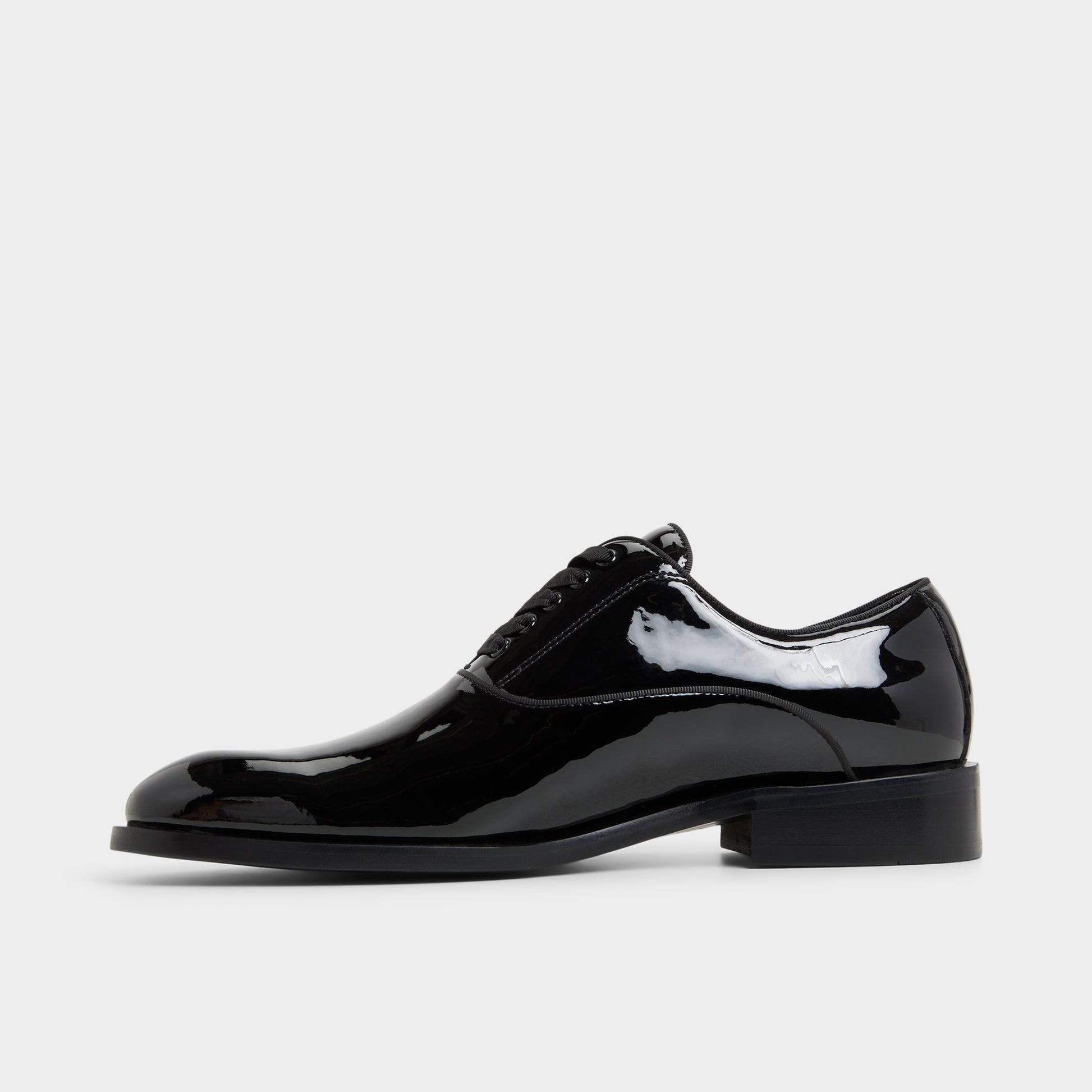 Side view of Open black Braz Oxford shoe