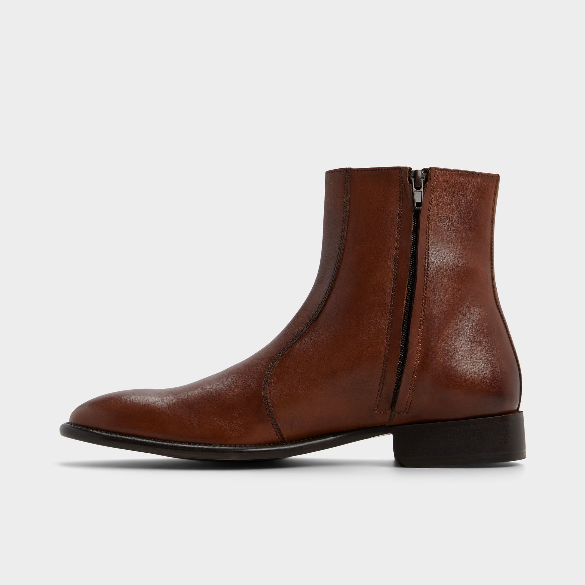 Side view of Cognac Brando Ankle boot