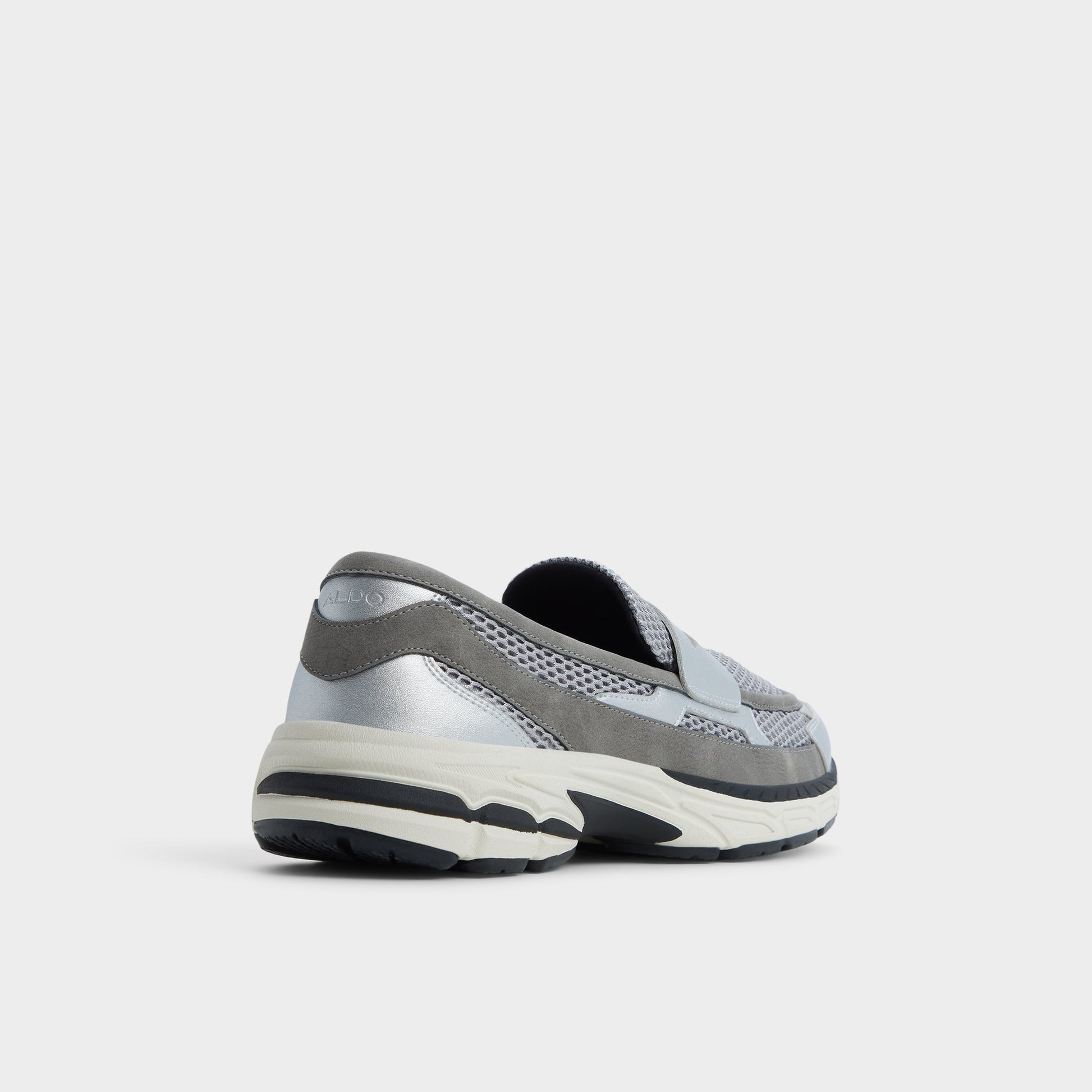 Three-quarter angle of Light grey Loafersnkr Slip-on sneaker's back side