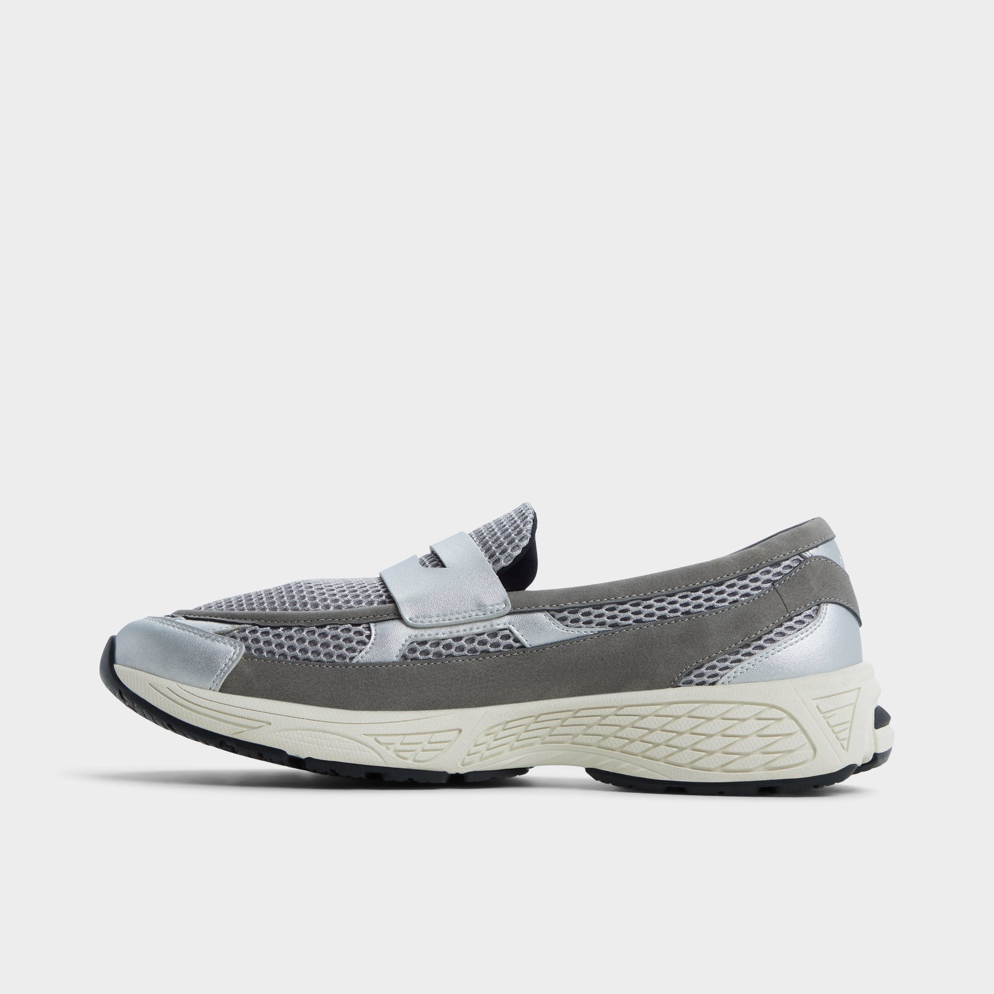 Side view of Light grey Loafersnkr Slip-on sneaker