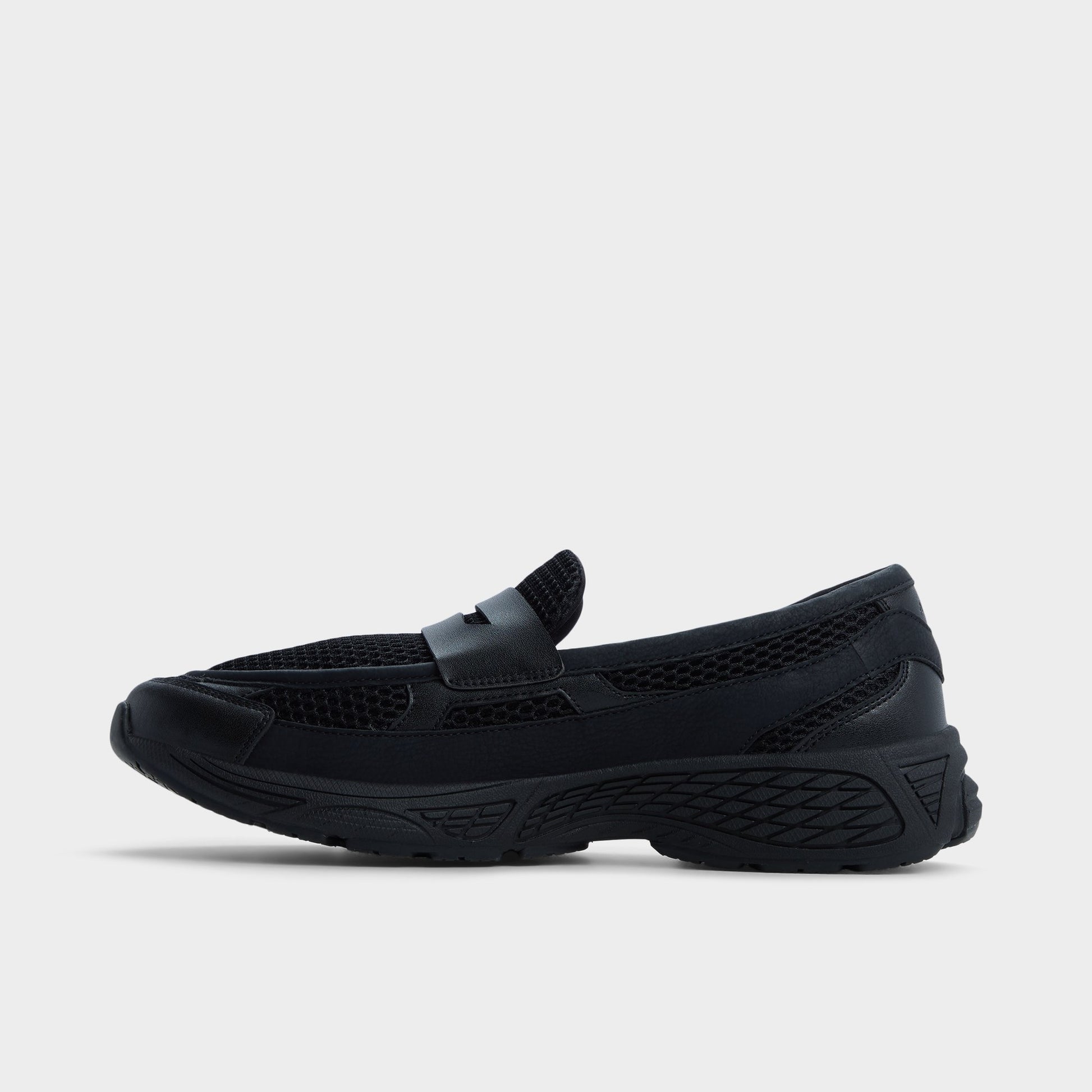 Side view of Black Loafersnkr Slip-on sneaker