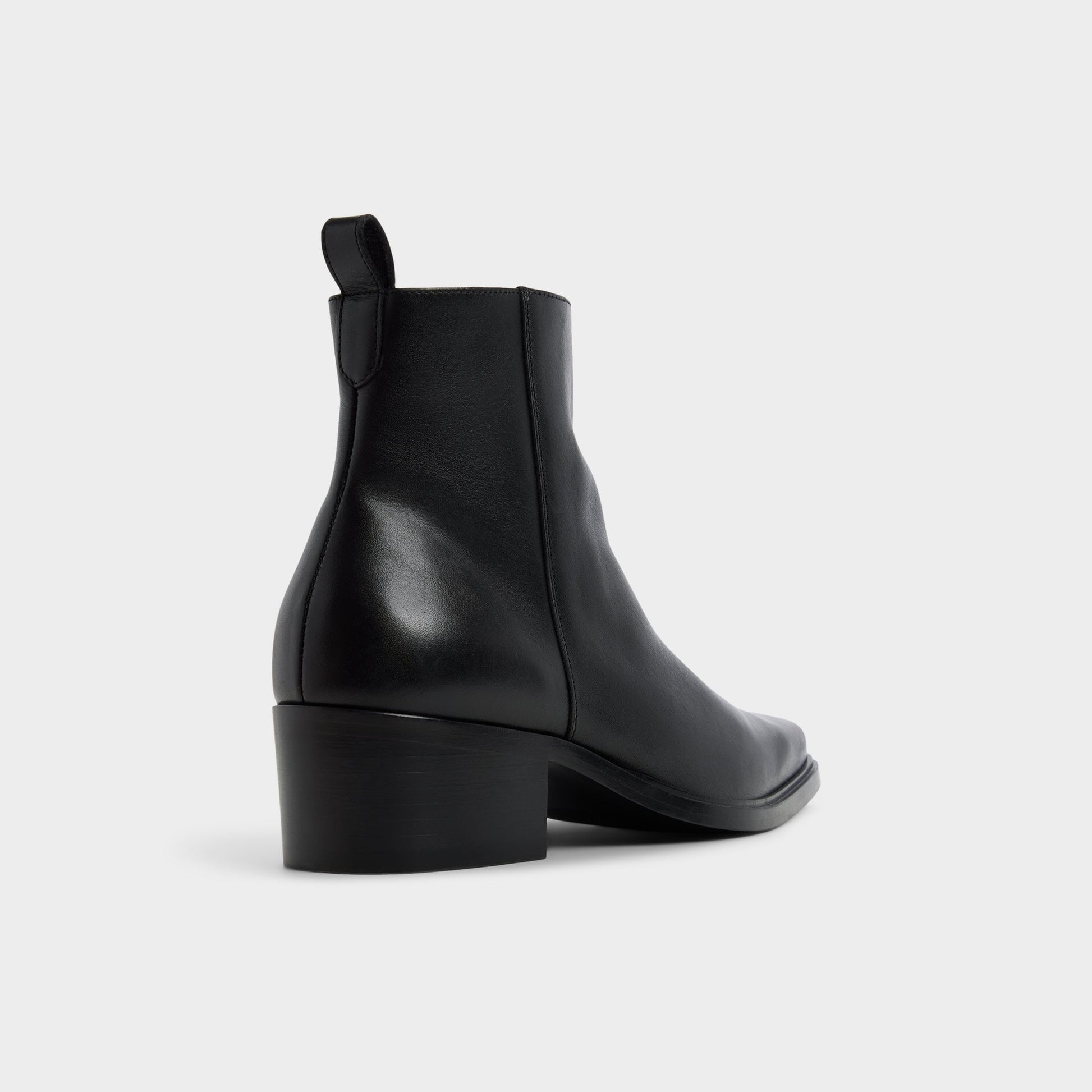 Three-quarter angle of Black Glen Ankle boot's back side