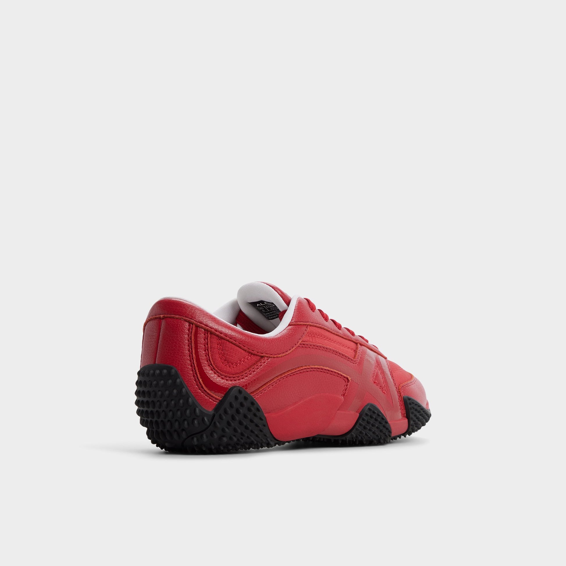 Three-quarter angle of Red Drive Low top sneaker's back side