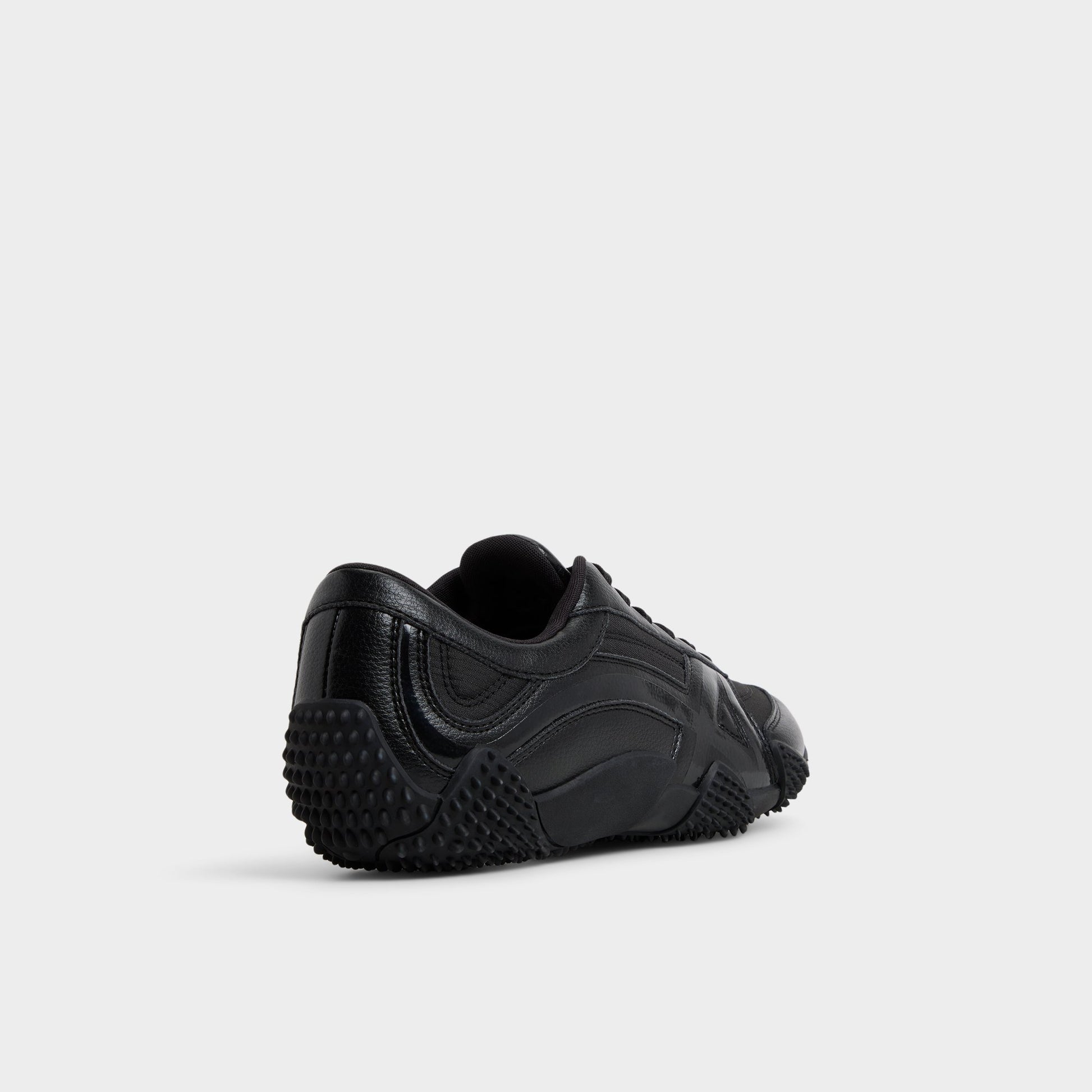 Three-quarter angle of Black Drive Low top sneaker's back side