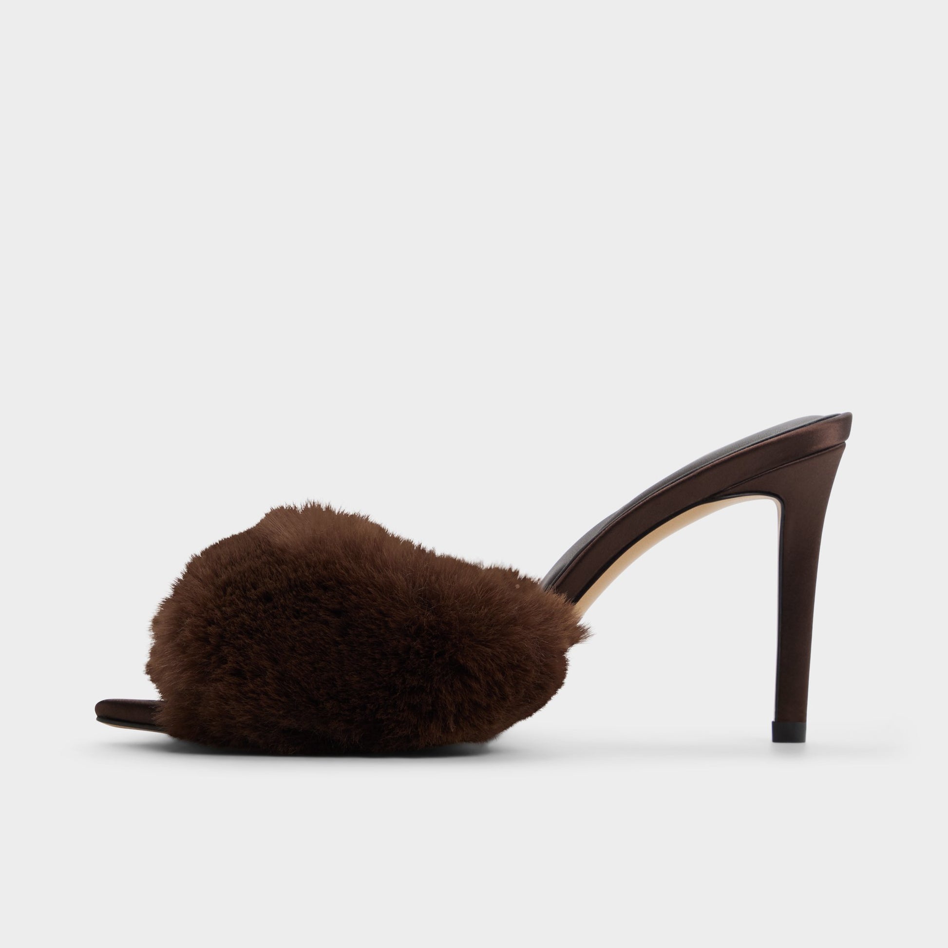 Side view of Dark Brown Anniebrilden Heeled mule