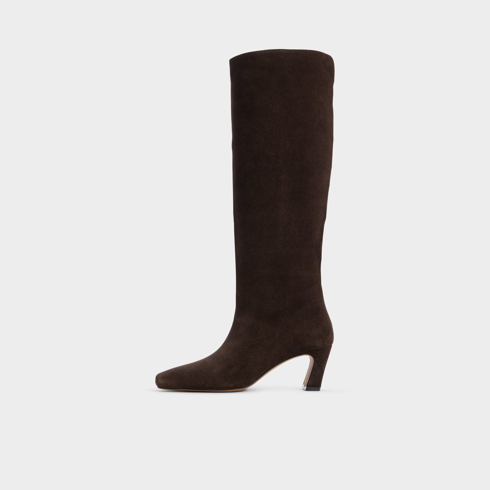 Side view of Dark Brown Bethie Knee-high boot
