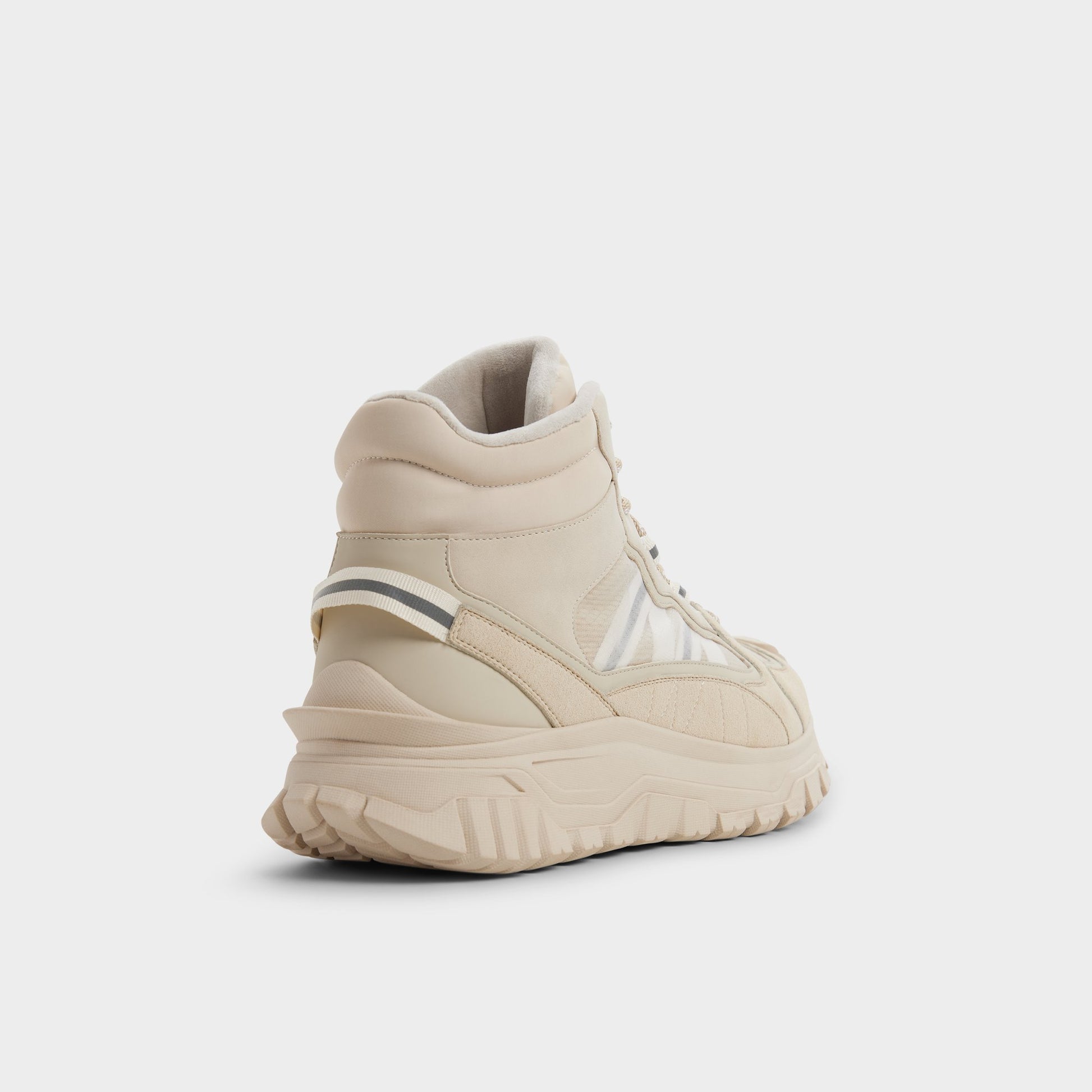 Three-quarter angle of Medium beige Lynx Lace-up boot's back side