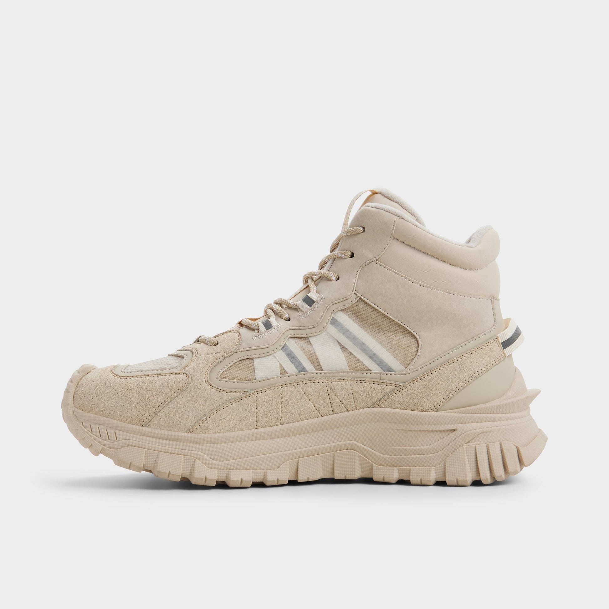 Side view of Medium beige Lynx Lace-up boot