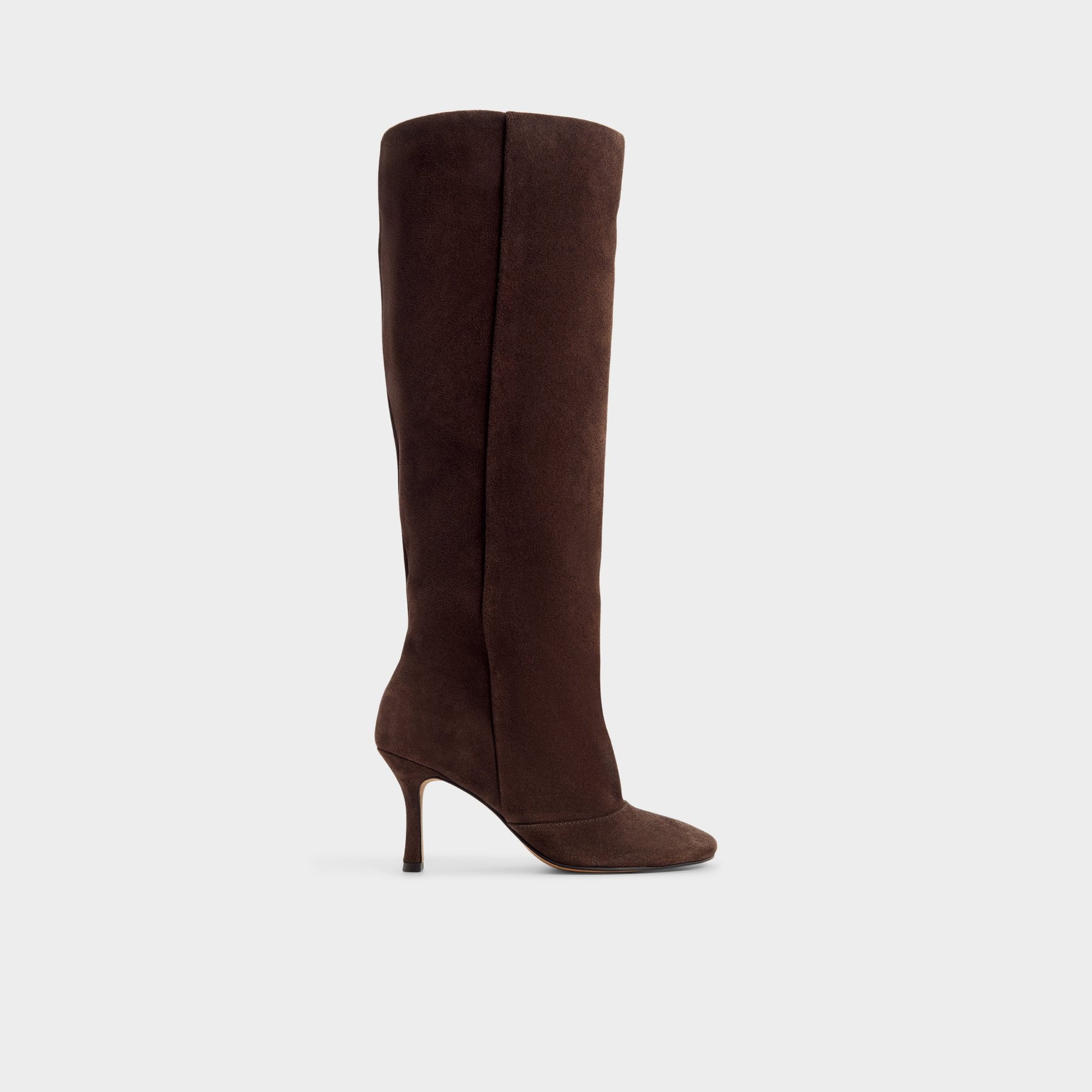 Main View of Dark Brown Frankey Knee-high boot for Womens