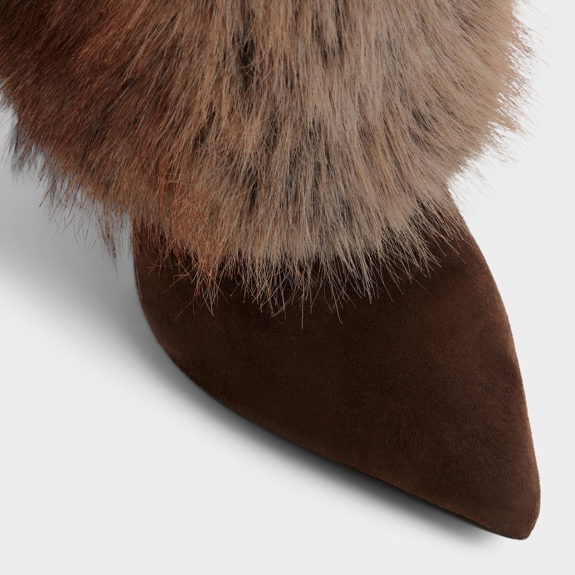 Close-up of the Dark brown Lennore Knee-high boot