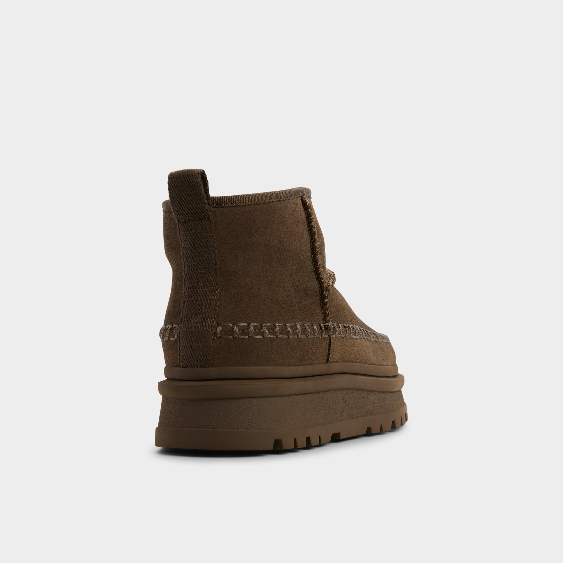 Three-quarter angle of Dark Green Milanie Ankle boot's back side