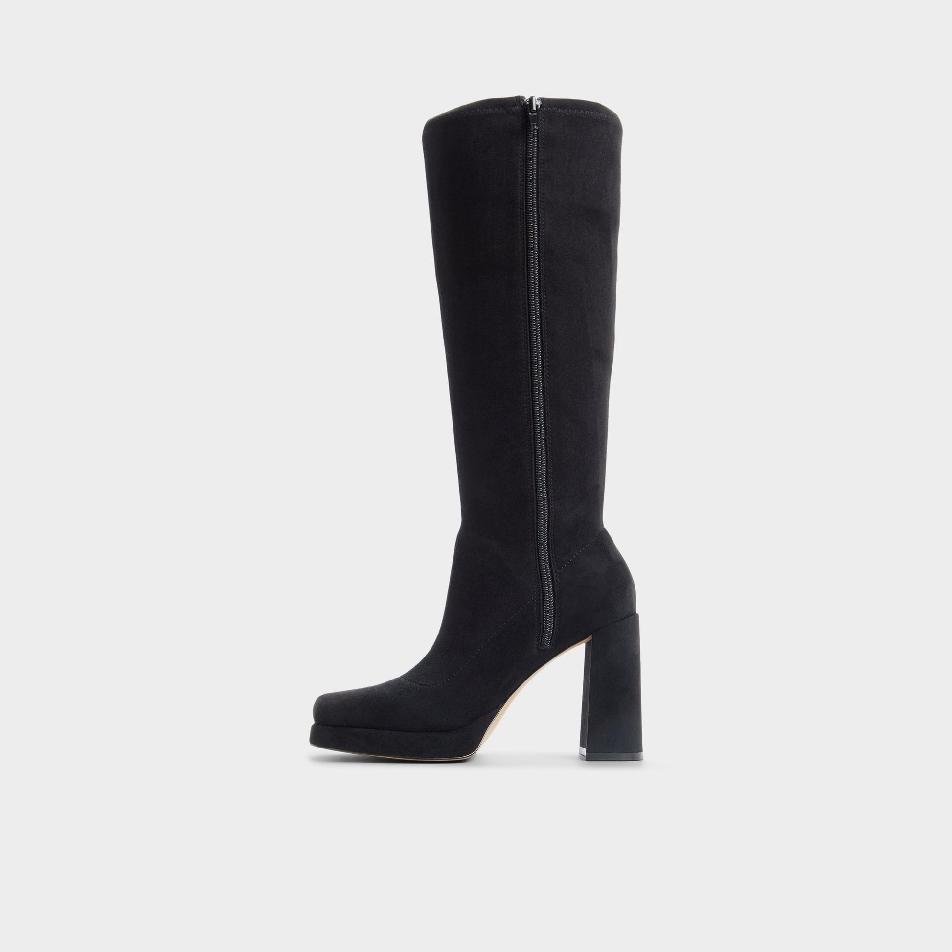 Side view of Black Gisselle Knee-high boot