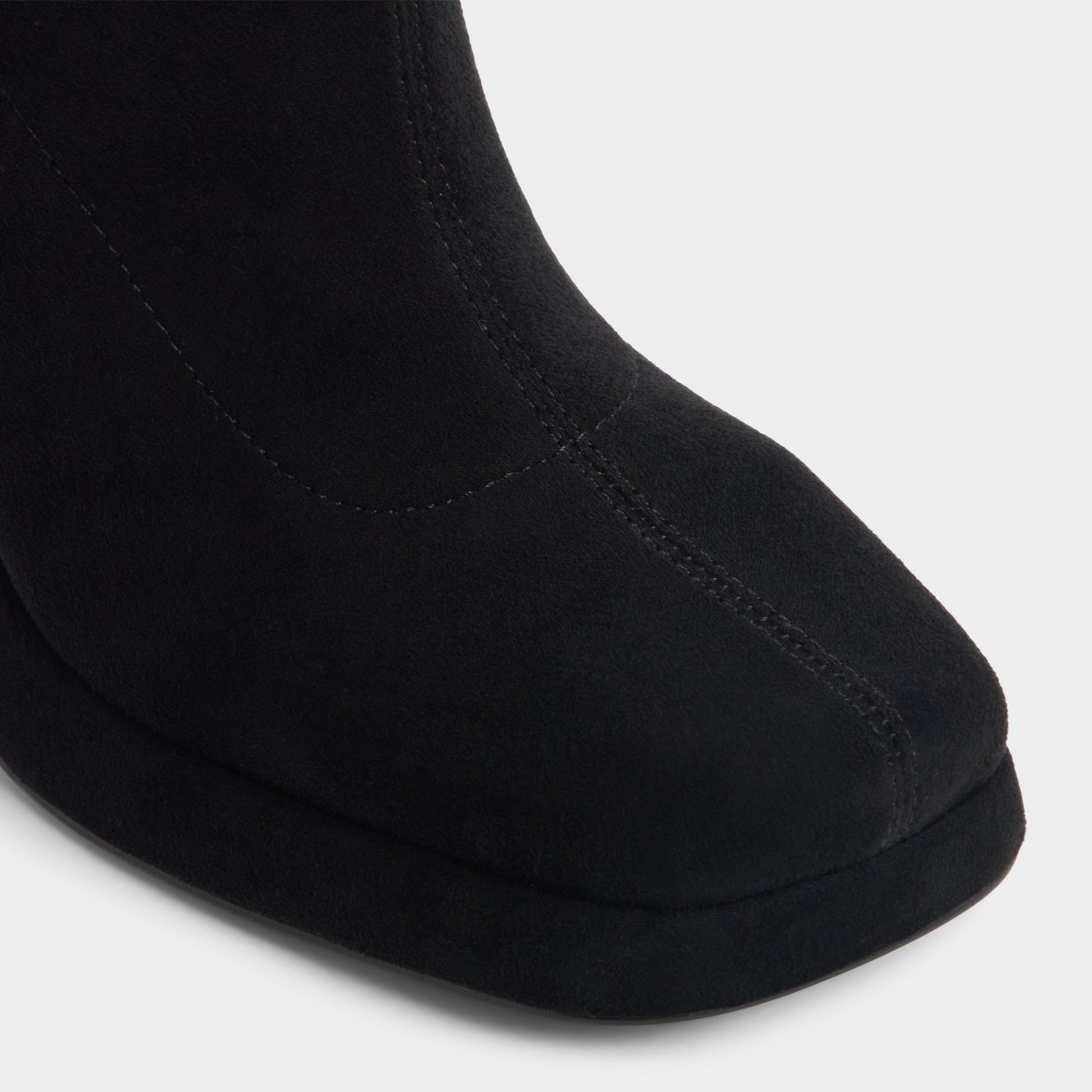 Close-up of the Black Gisselle Knee-high boot