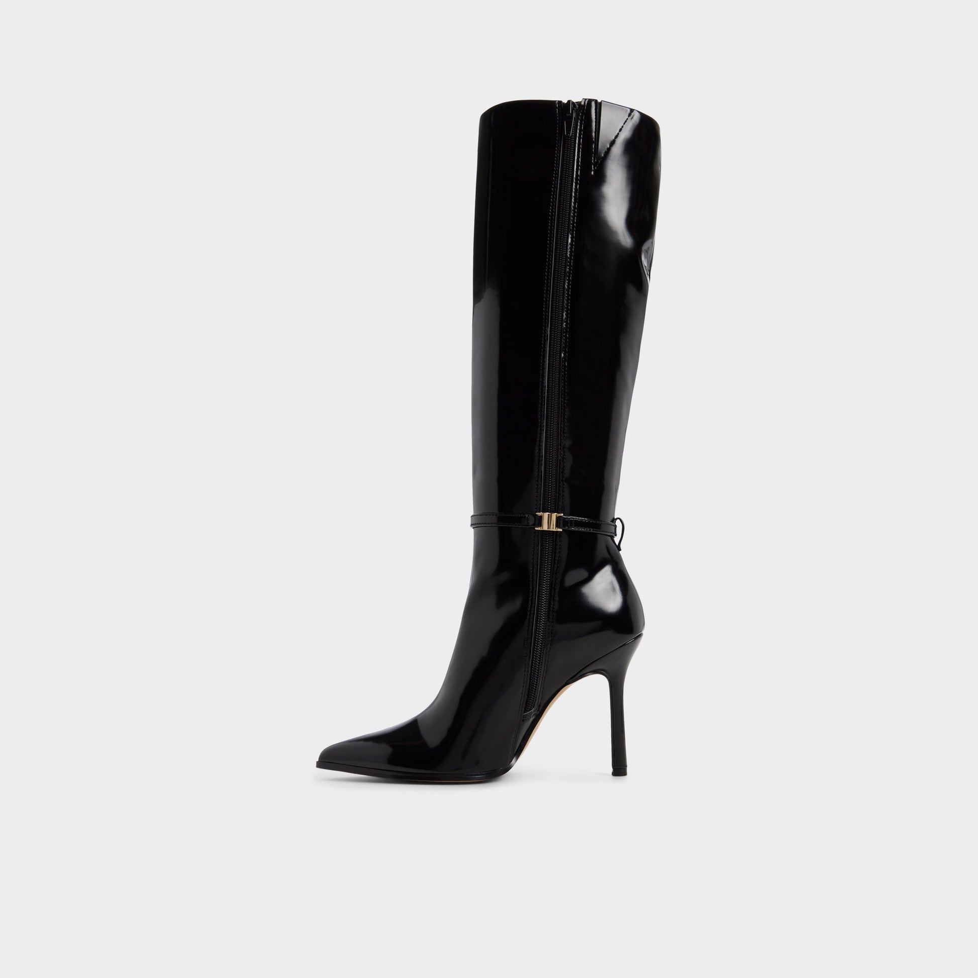 Side view of Black Maellie Knee-high boot