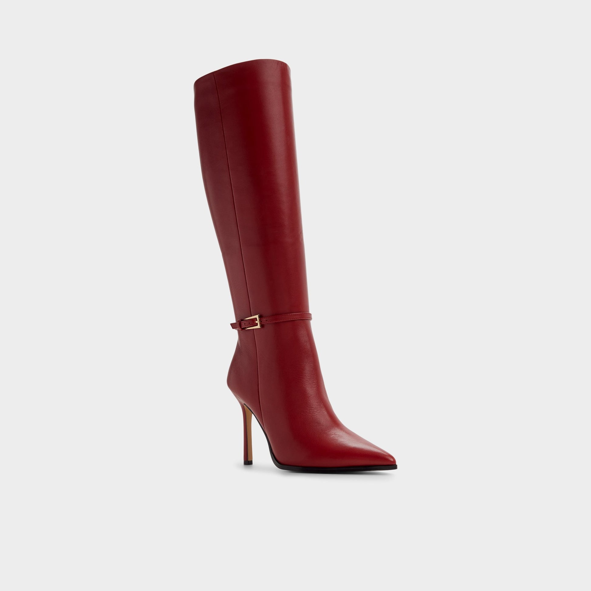 Three-quarter angle of Dark Red Maellie Knee-high boot's front side
