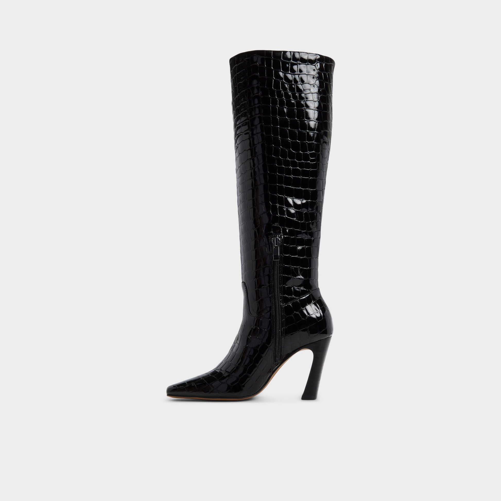 Side view of Black Vivienna Knee-high boot