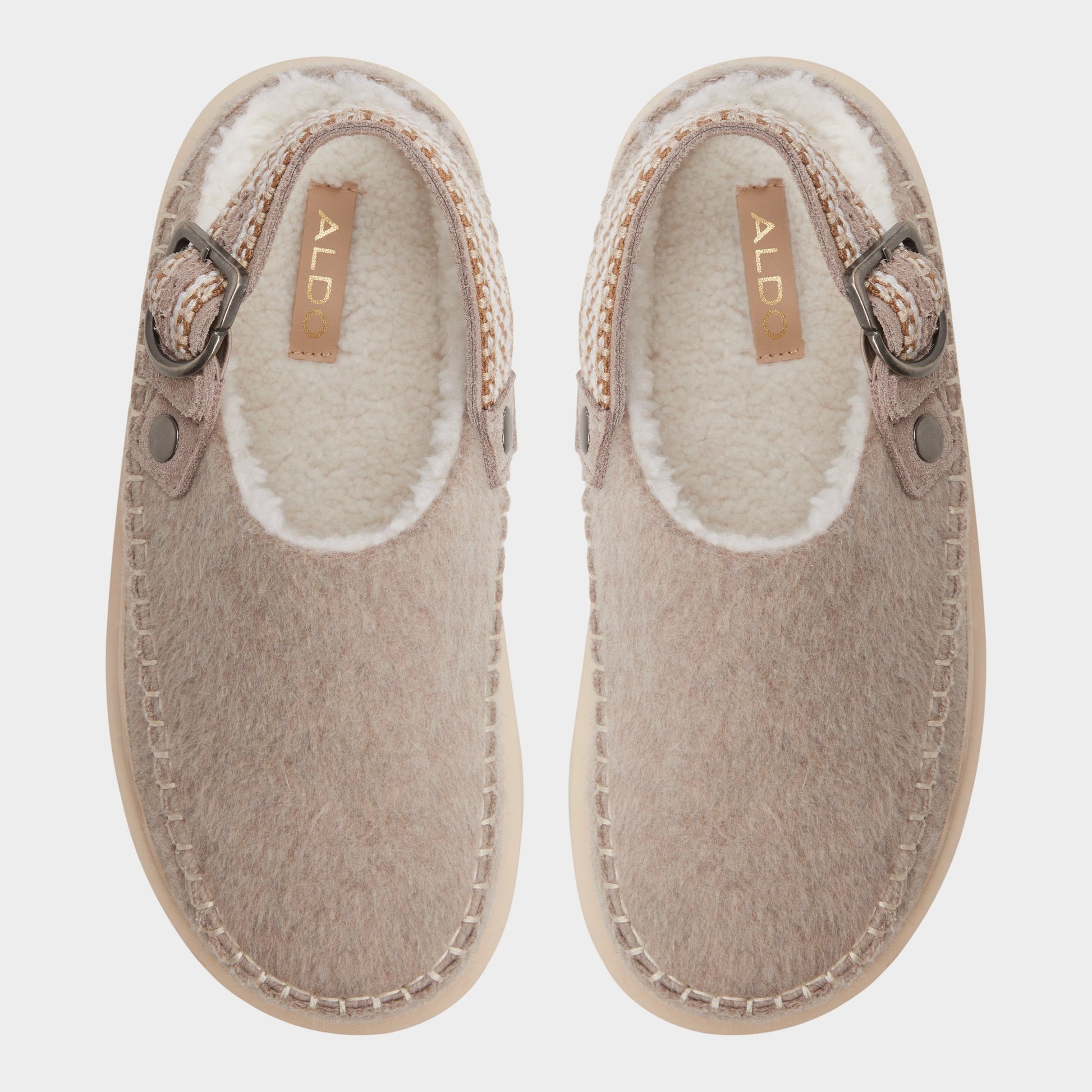 Top-down view of the Taupe Mirellie Clog