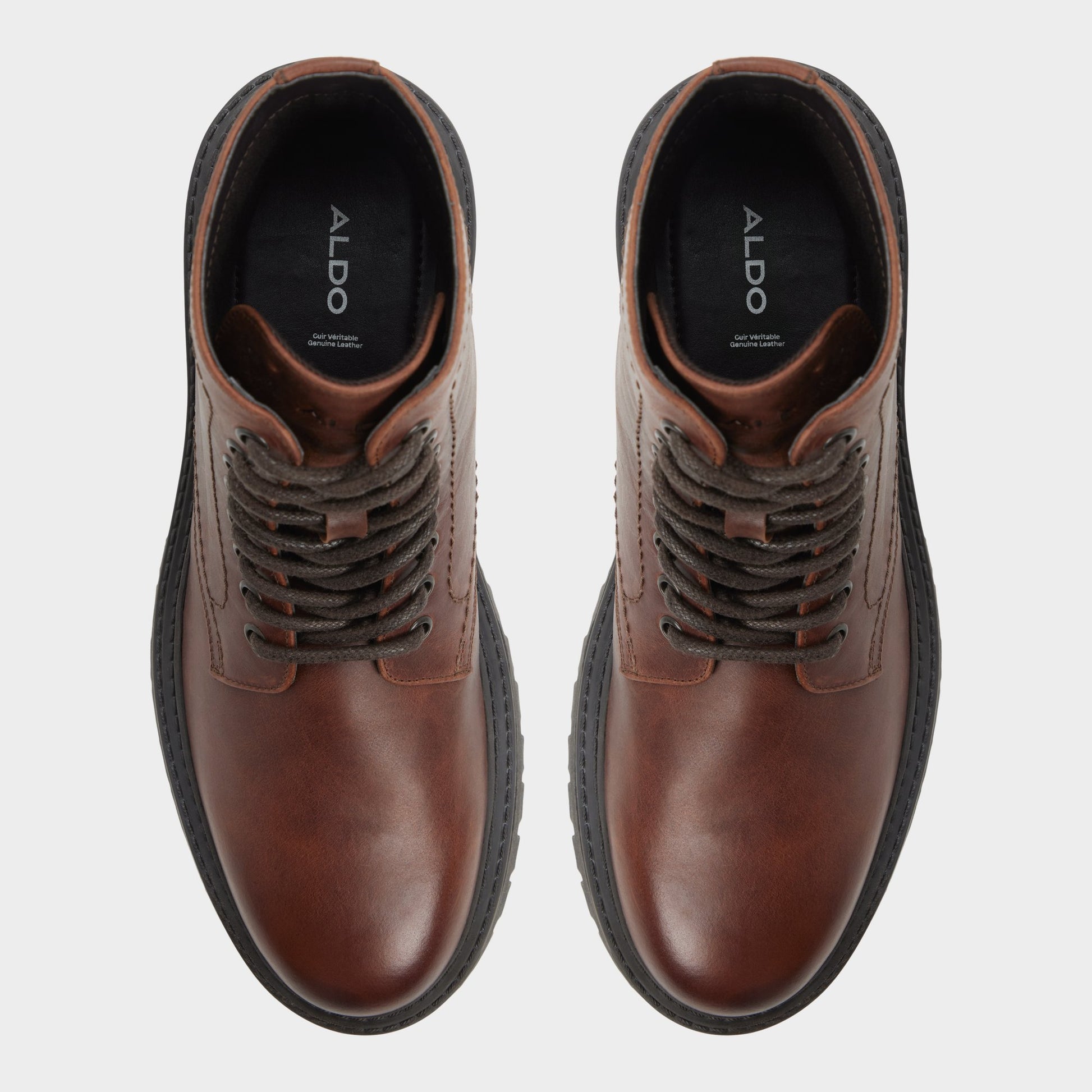 Top-down view of the Brown Blyth Lace-up boot