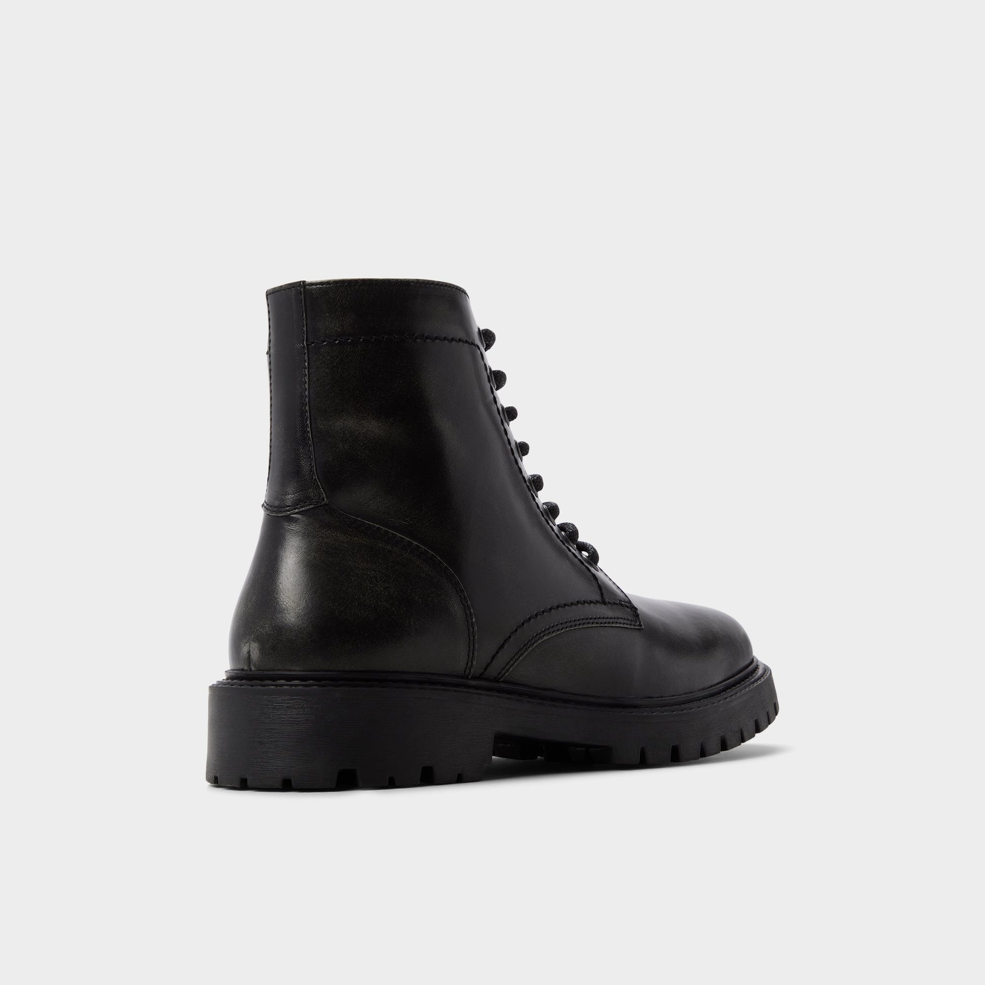 Three-quarter angle of Black Blyth Lace-up boot's back side