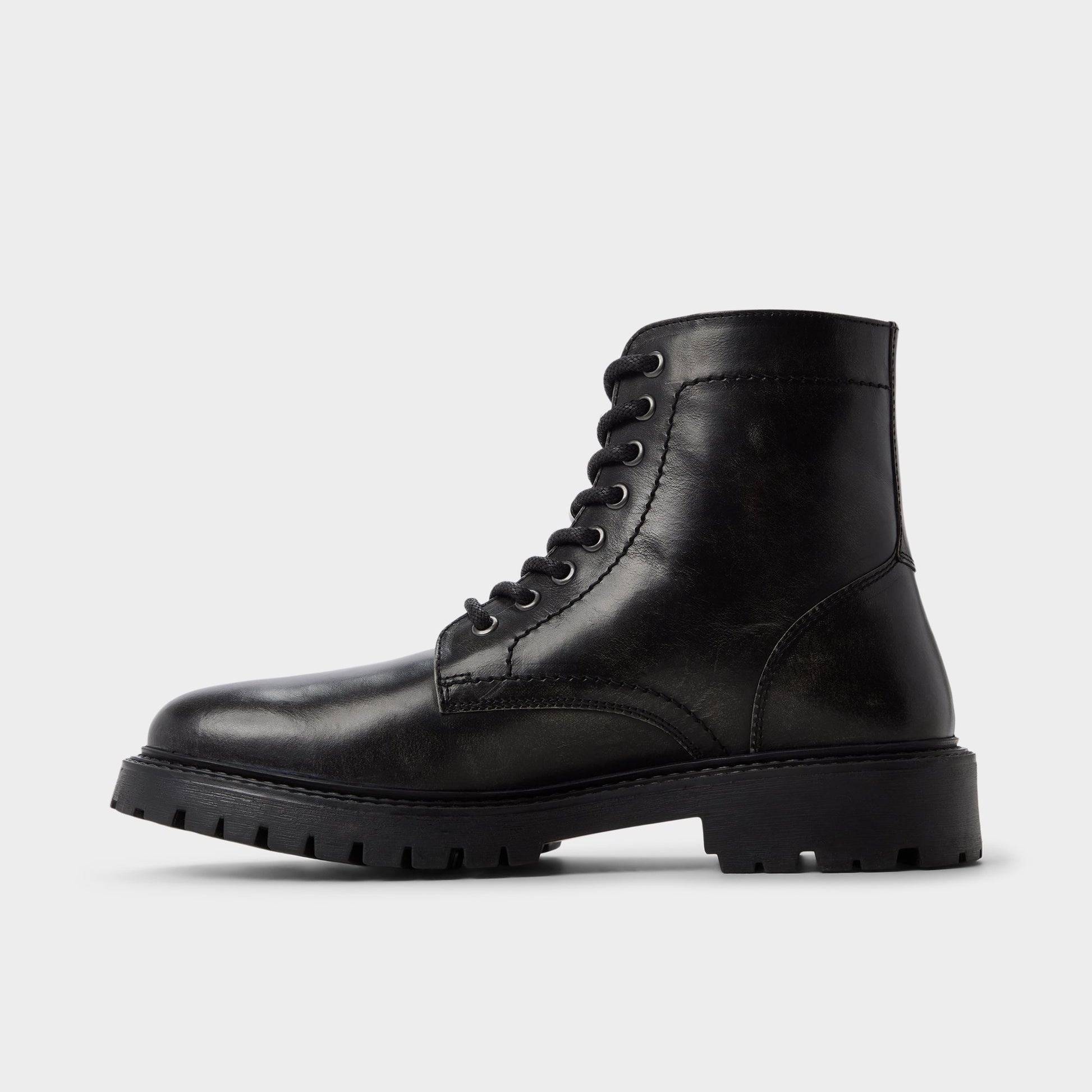 Side view of Black Blyth Lace-up boot