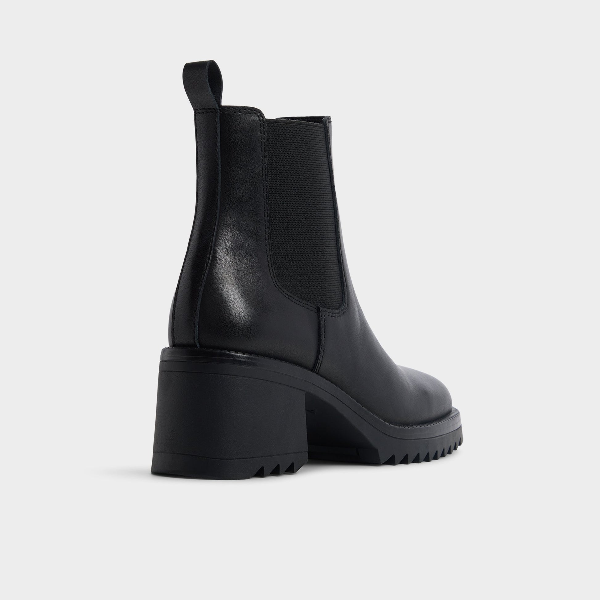 Three-quarter angle of Black Anneliese Chelsea boot's back side
