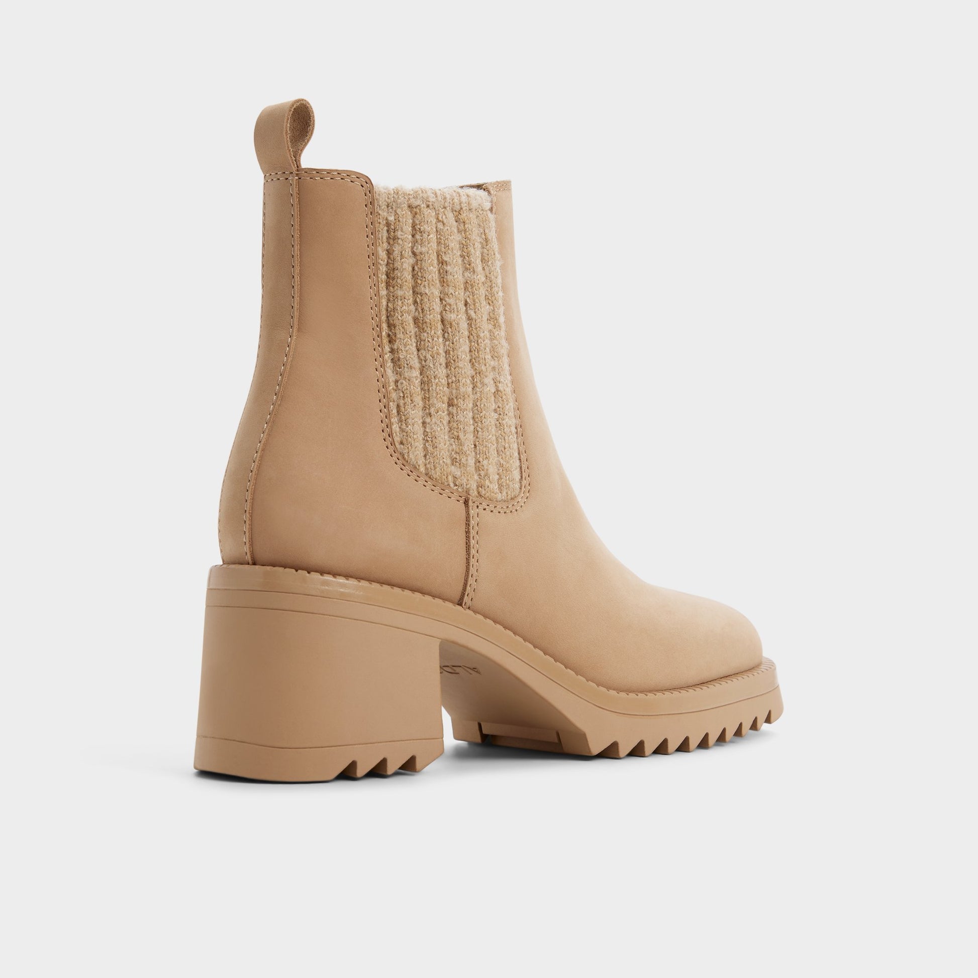 Angle de trois quarts de l'arrière de Beige Moyen Anneliese Botte Chelsea