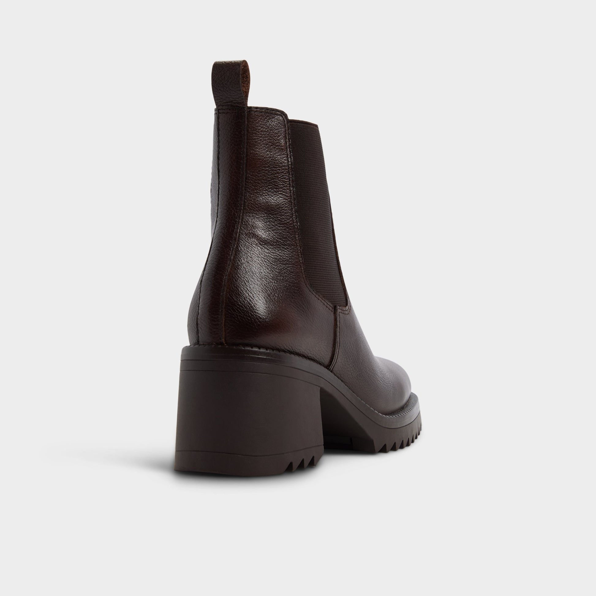 Three-quarter angle of Medium brown Anneliese Chelsea boot's back side