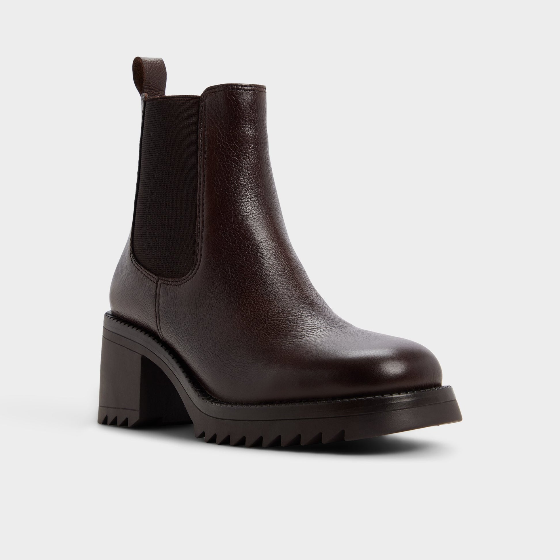 Three-quarter angle of Medium brown Anneliese Chelsea boot's front side