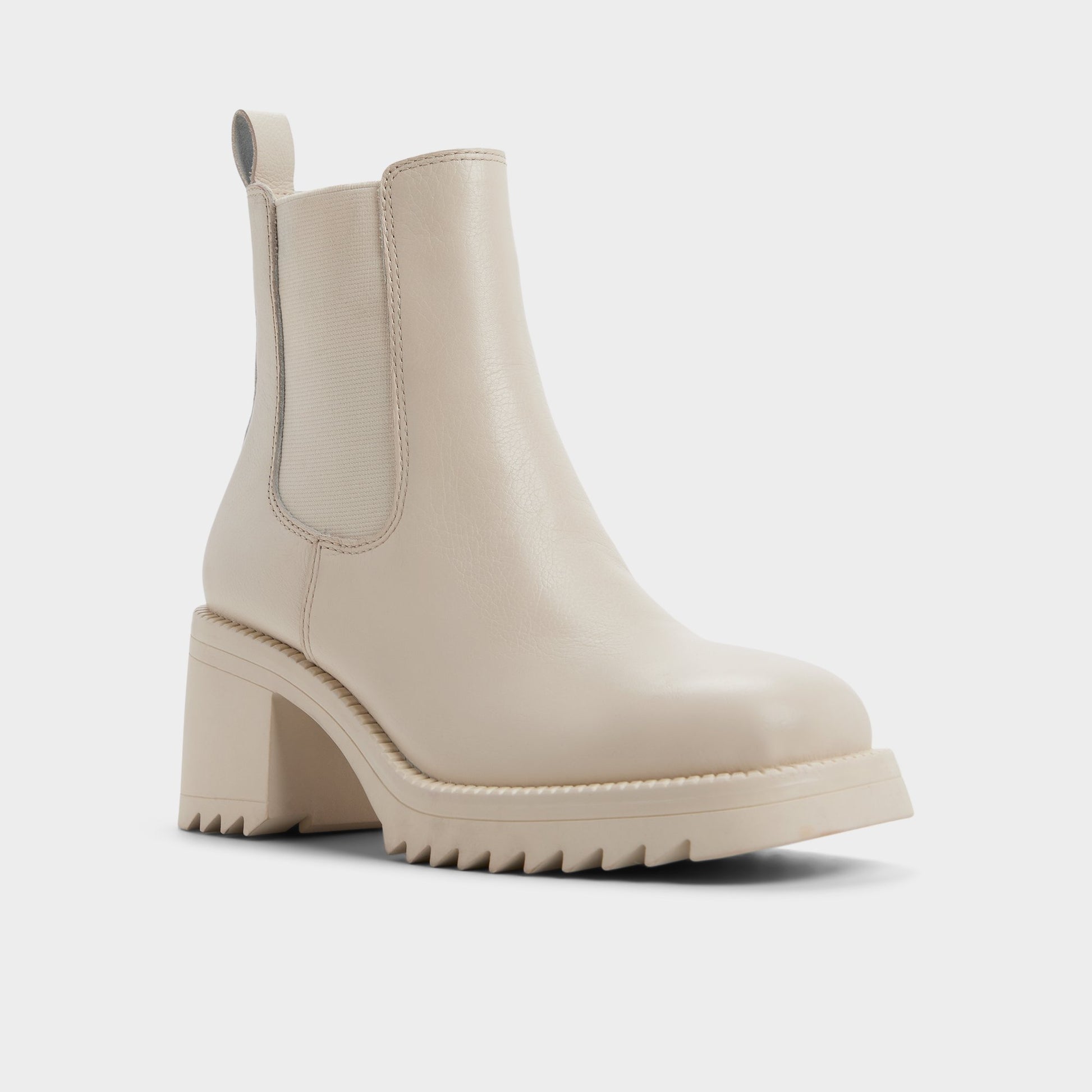 Three-quarter angle of Other white Anneliese Chelsea boot's front side