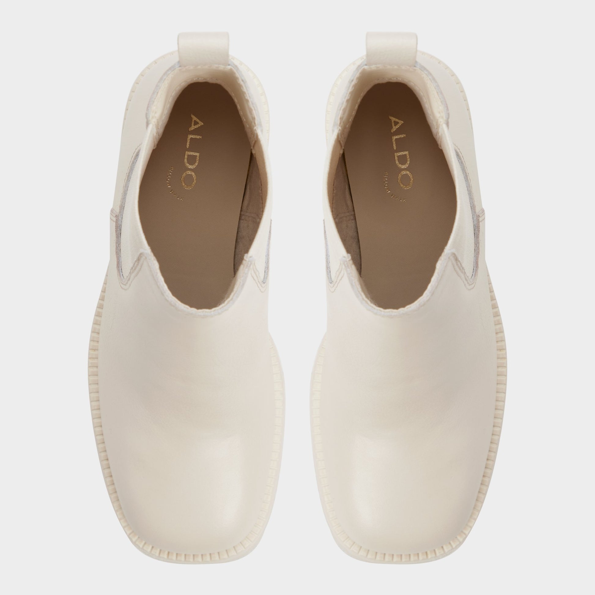 Top-down view of the Other white Anneliese Chelsea boot
