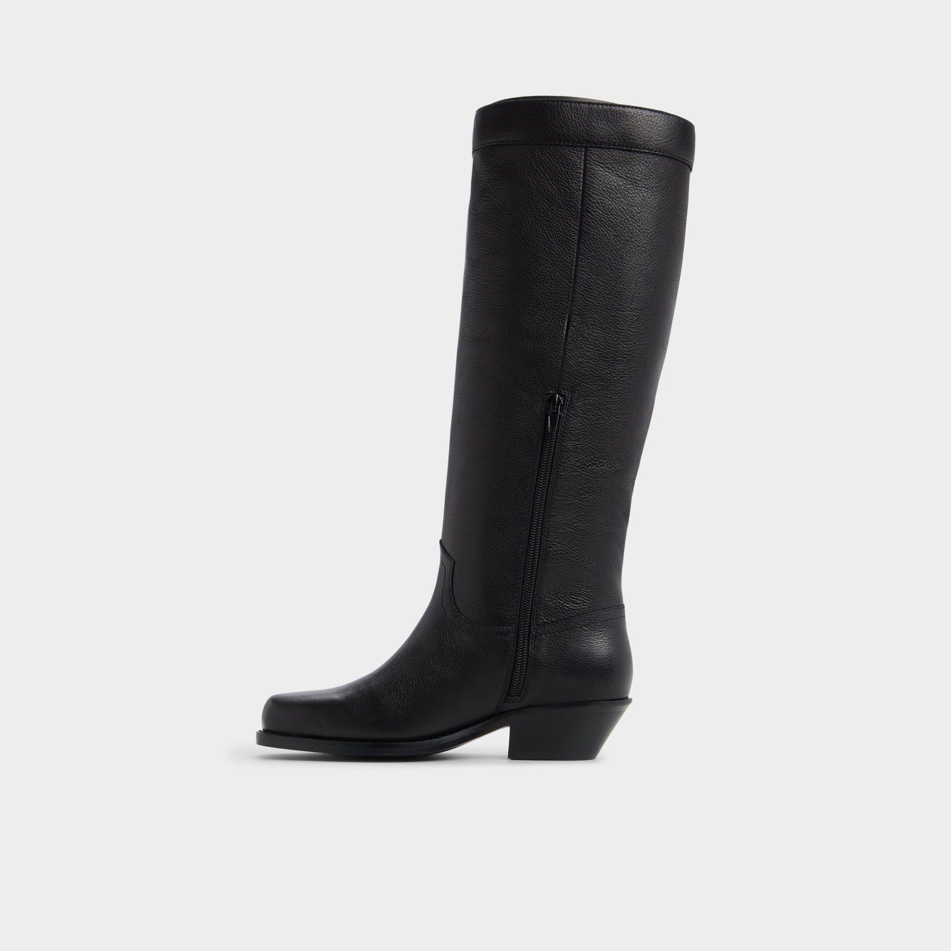 Side view of Black Emberlyn Knee-high western boot