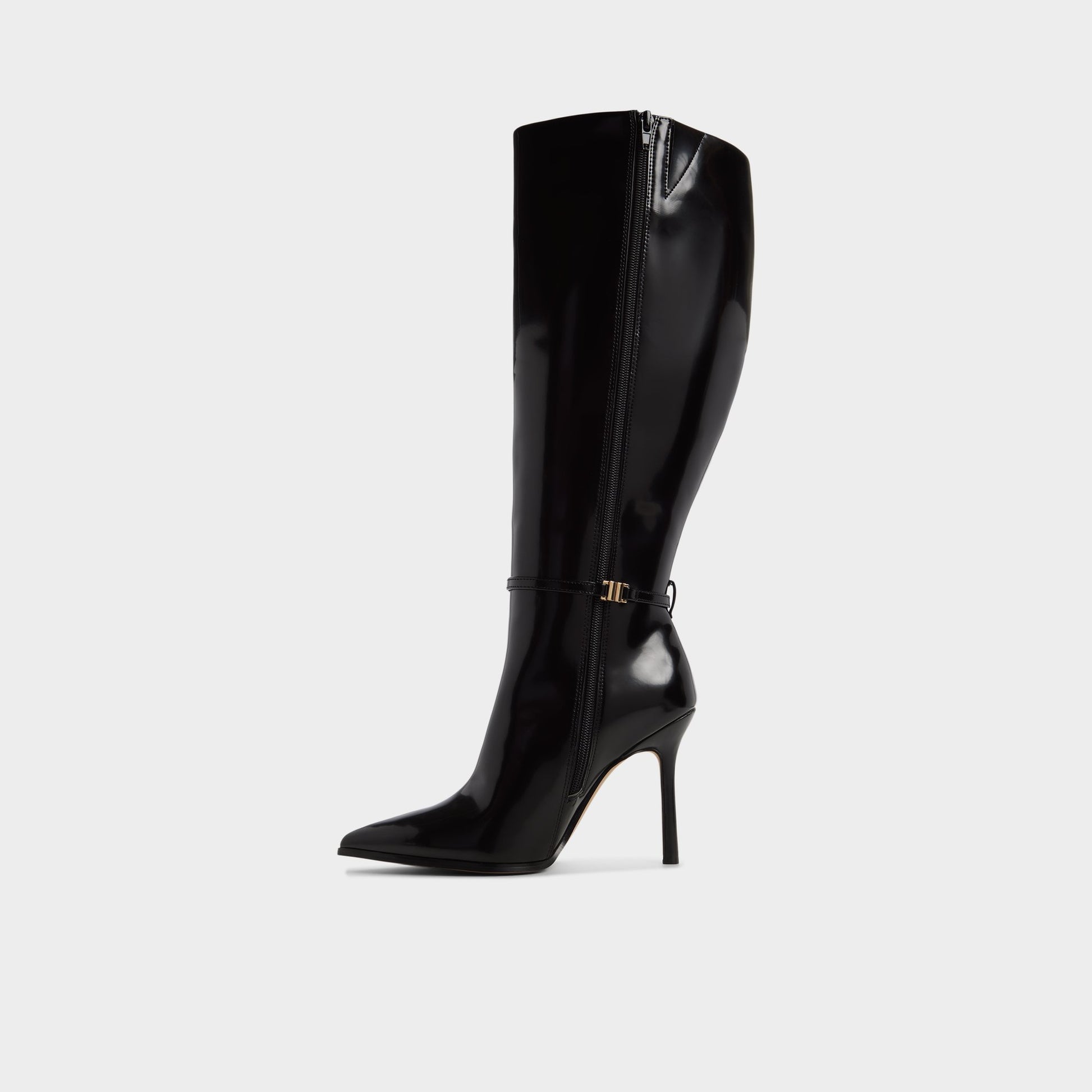 Side view of Black Maellie-wc Knee-high boot