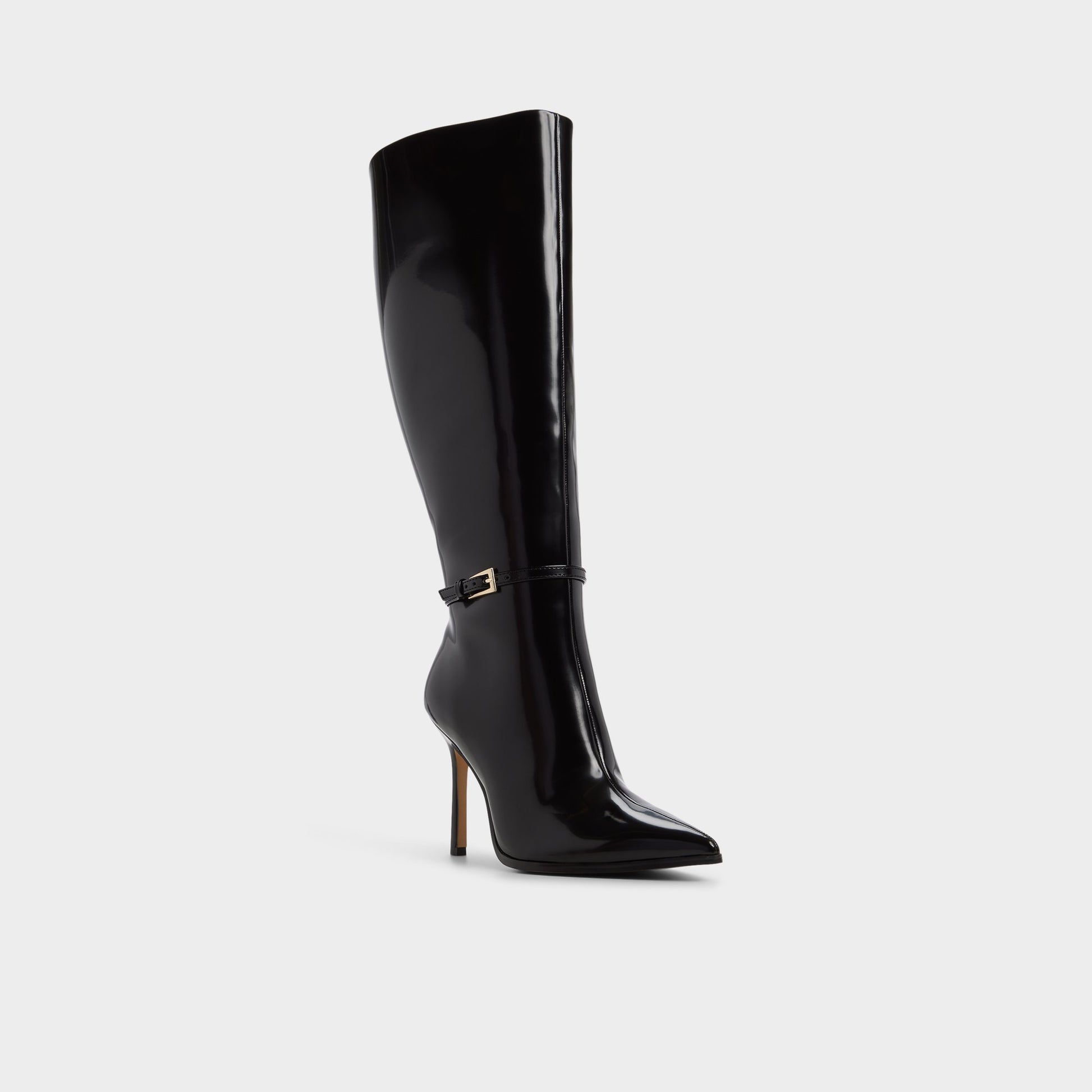 Three-quarter angle of Black Maellie-wc Knee-high boot's front side