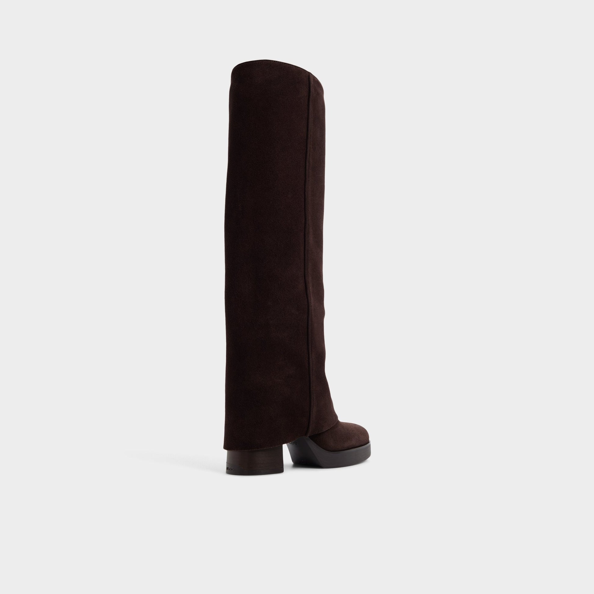 Three-quarter angle of Dark Brown Maeveh Over-the-knee boot's back side