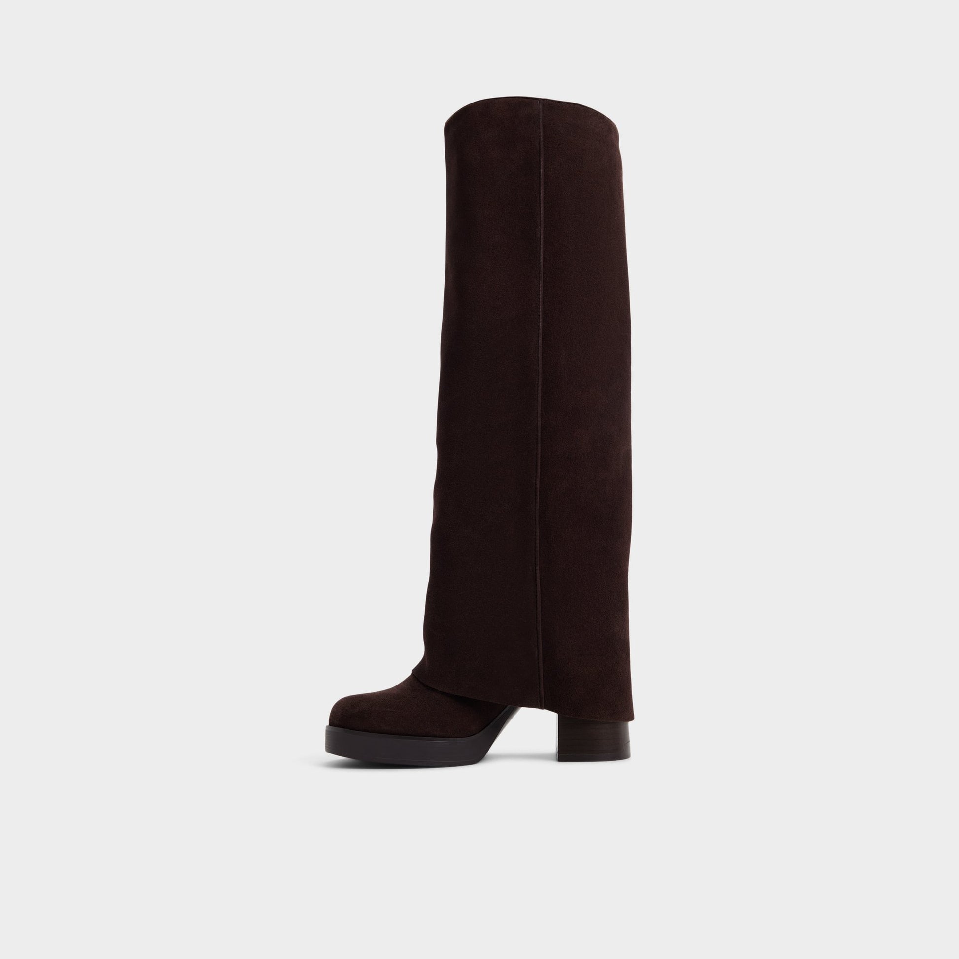 Side view of Dark Brown Maeveh Over-the-knee boot