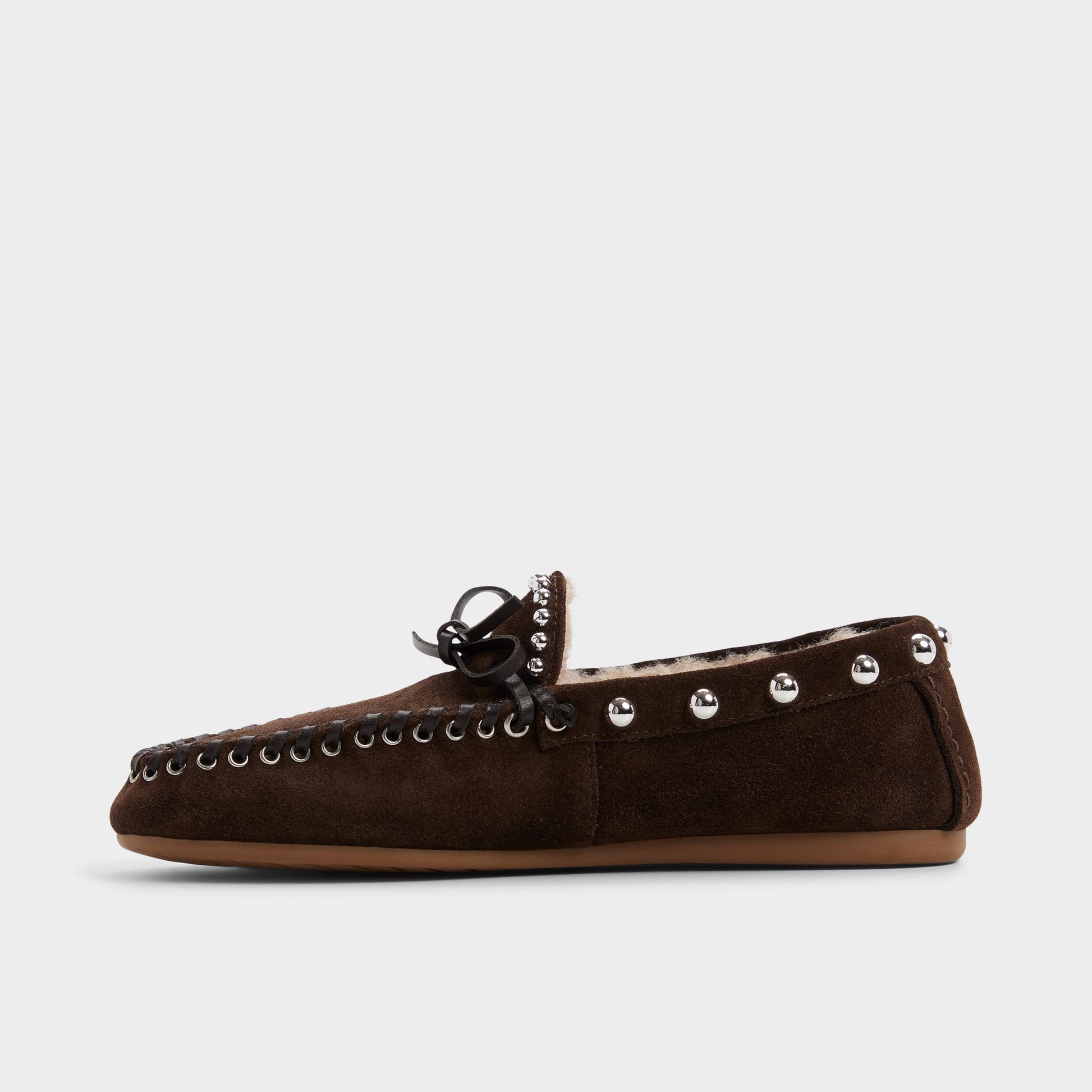 Vue latérale de Marron Foncé Patricie Boat shoe