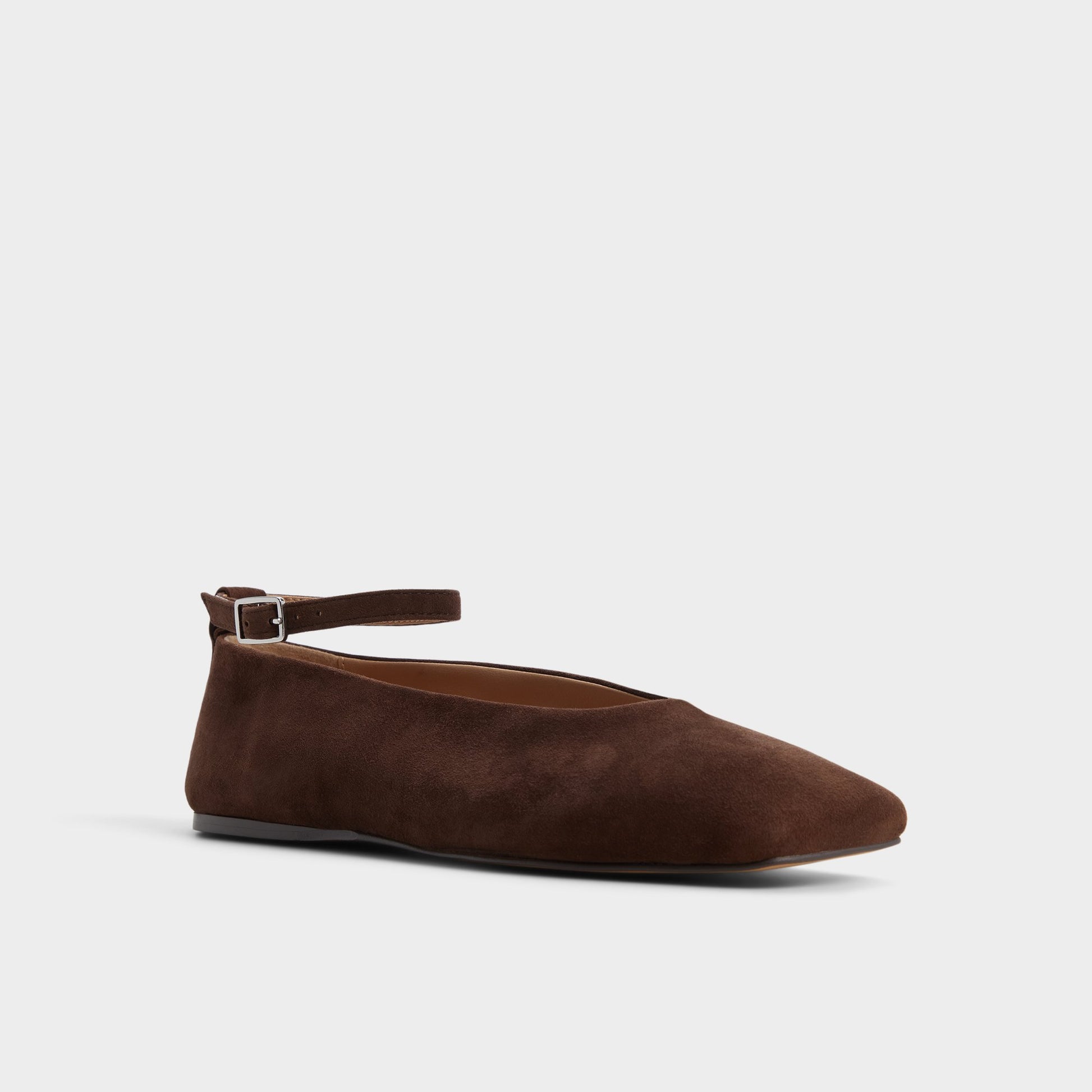 Three-quarter angle of Dark brown Beralalden Ballerina's front side