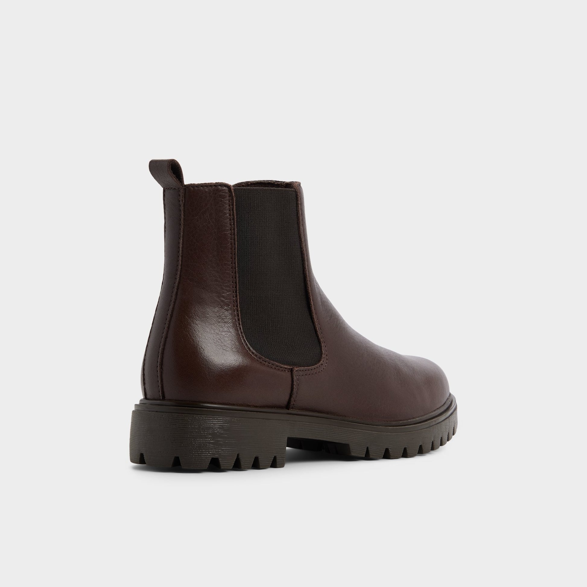 Three-quarter angle of Medium brown Adalitlan Chelsea boot's back side