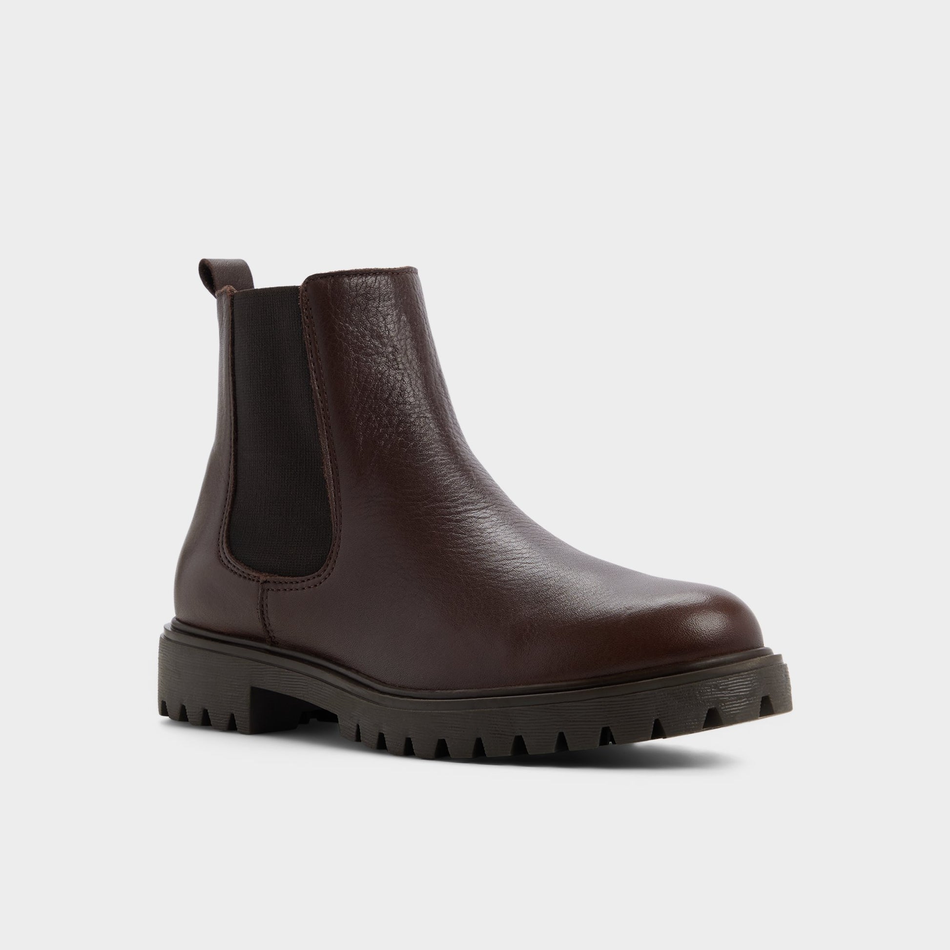 Three-quarter angle of Medium brown Adalitlan Chelsea boot's front side
