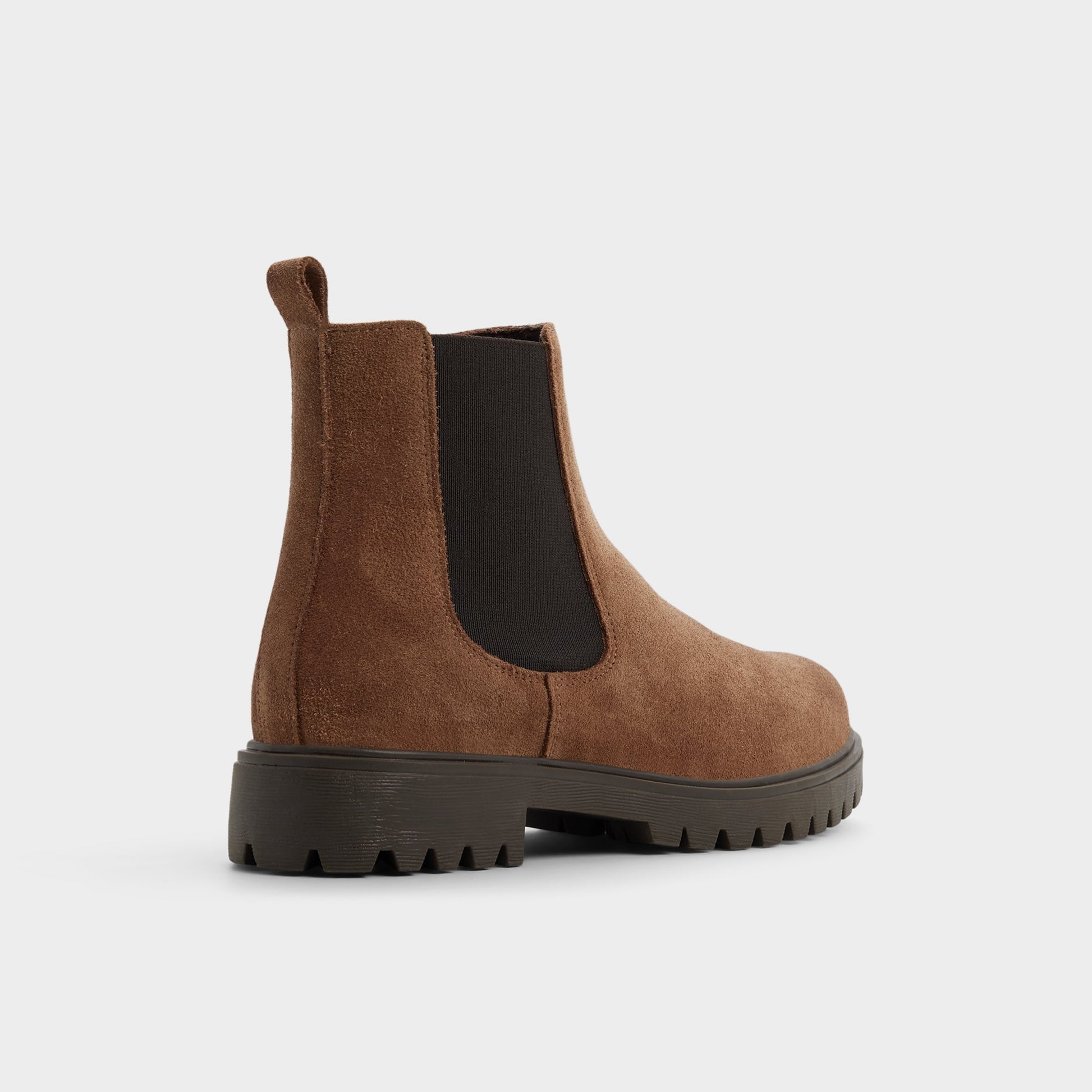 Three-quarter angle of Taupe Adalitlan Chelsea boot's back side