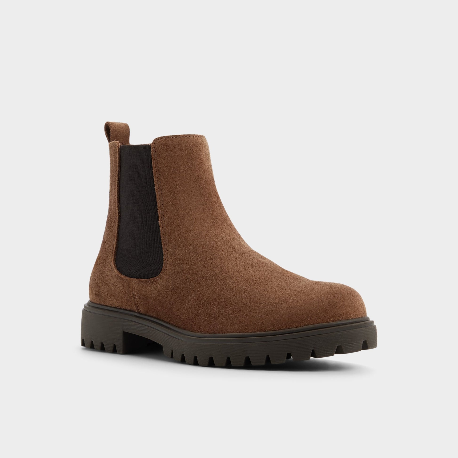 Three-quarter angle of Taupe Adalitlan Chelsea boot's front side