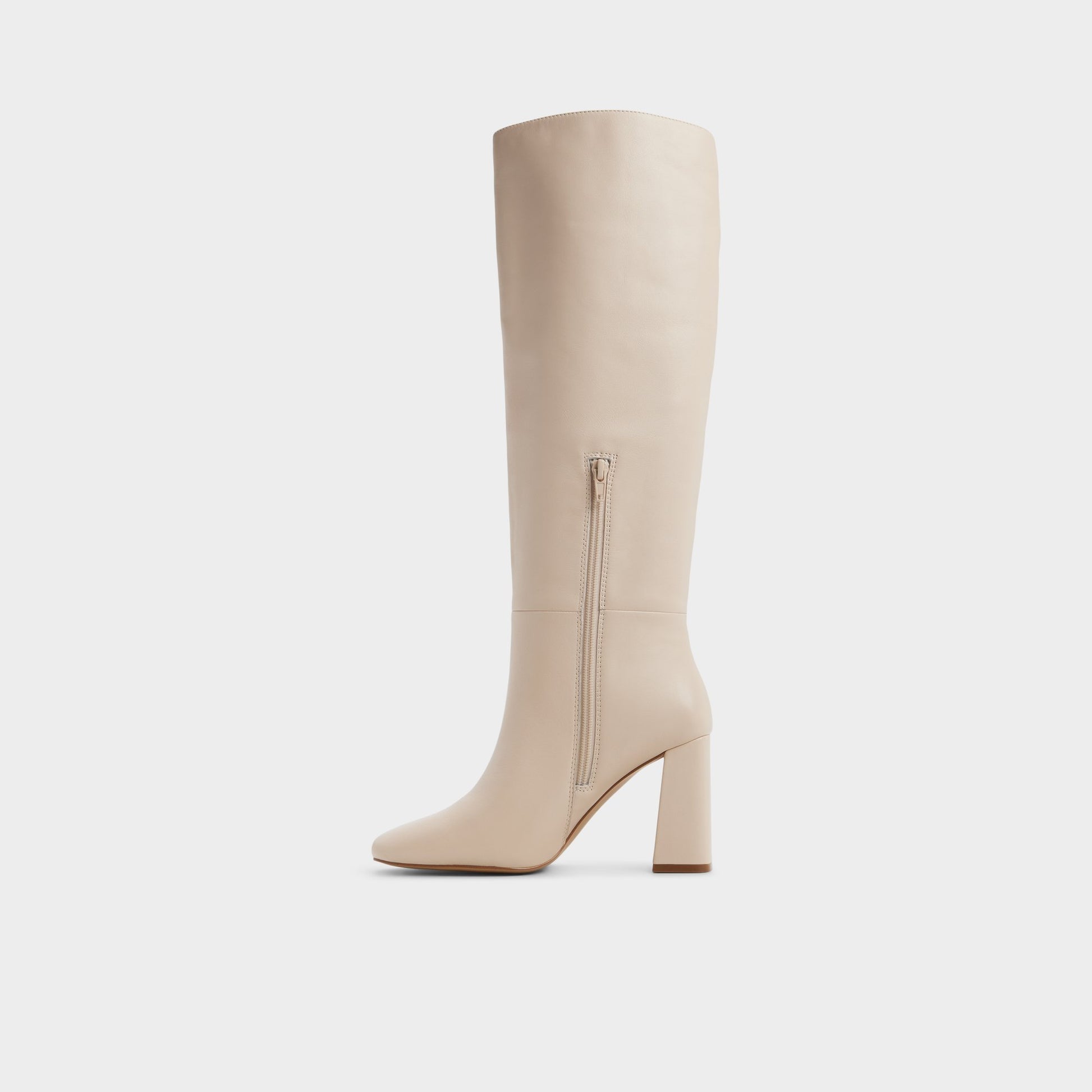Side view of Cream Helana Knee-high boot