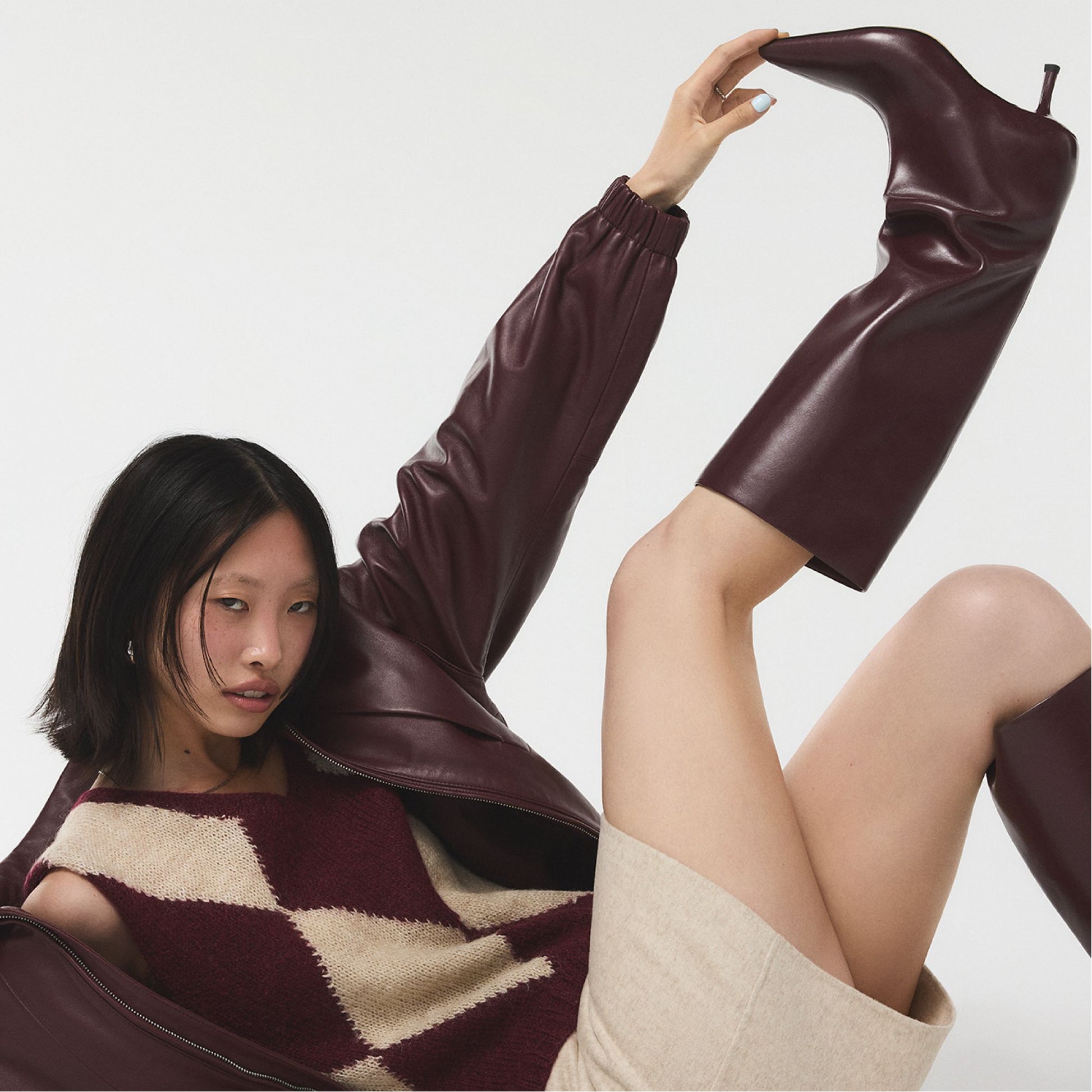 Selora – Women Burgundy Knee-high boot