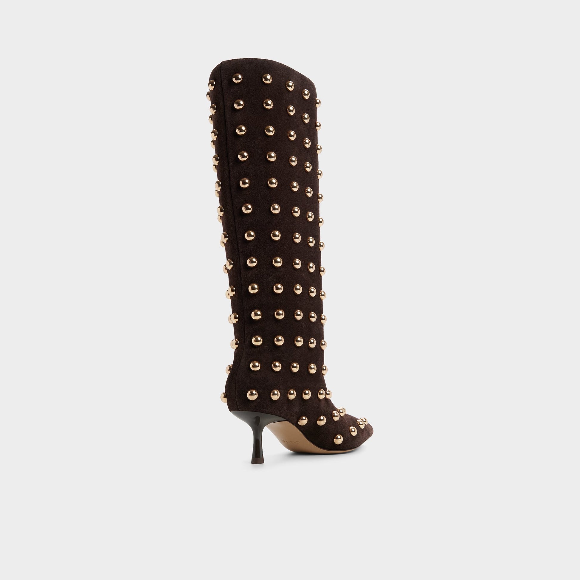 Three-quarter angle of Medium Brown Selora Knee-high boot's back side