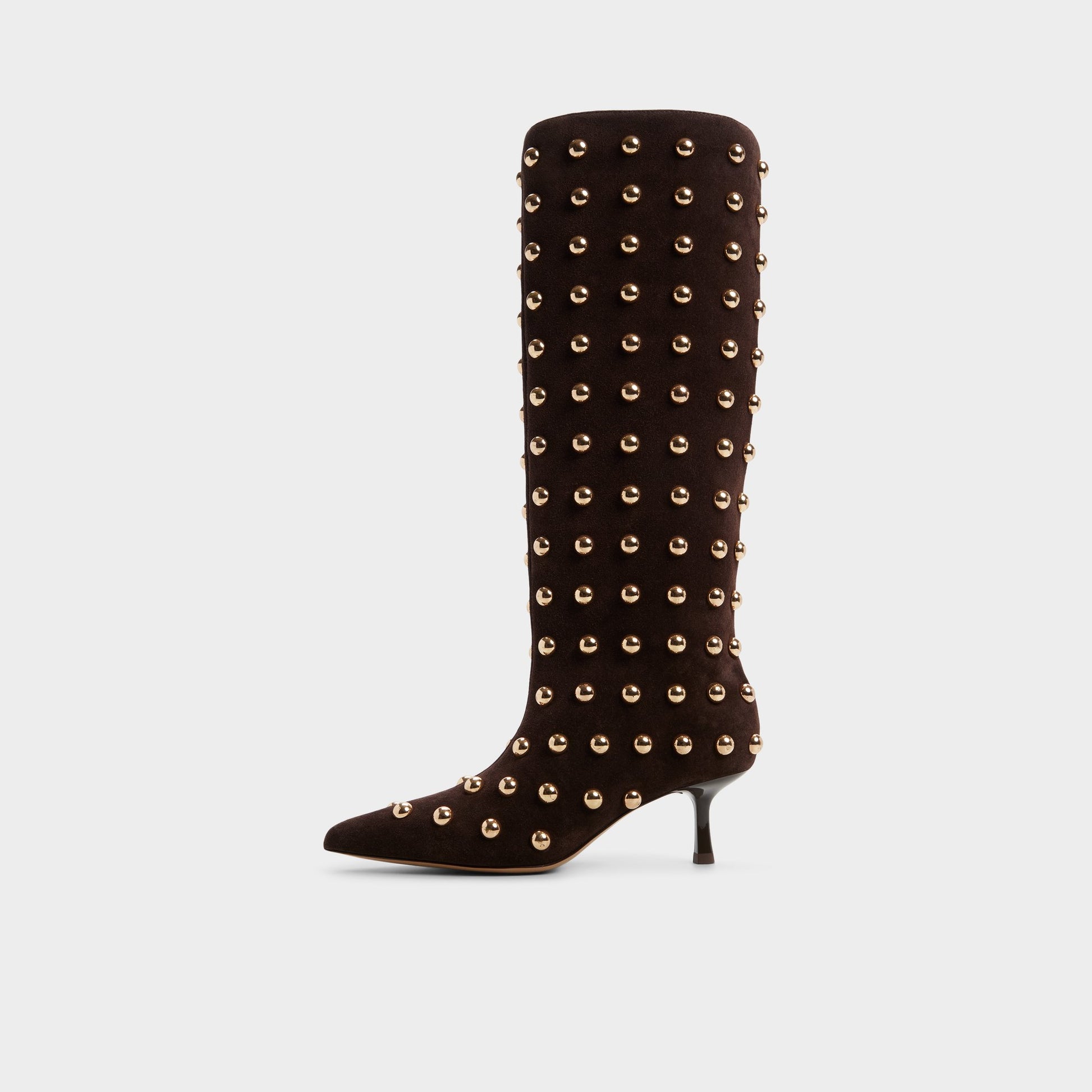 Side view of Medium Brown Selora Knee-high boot
