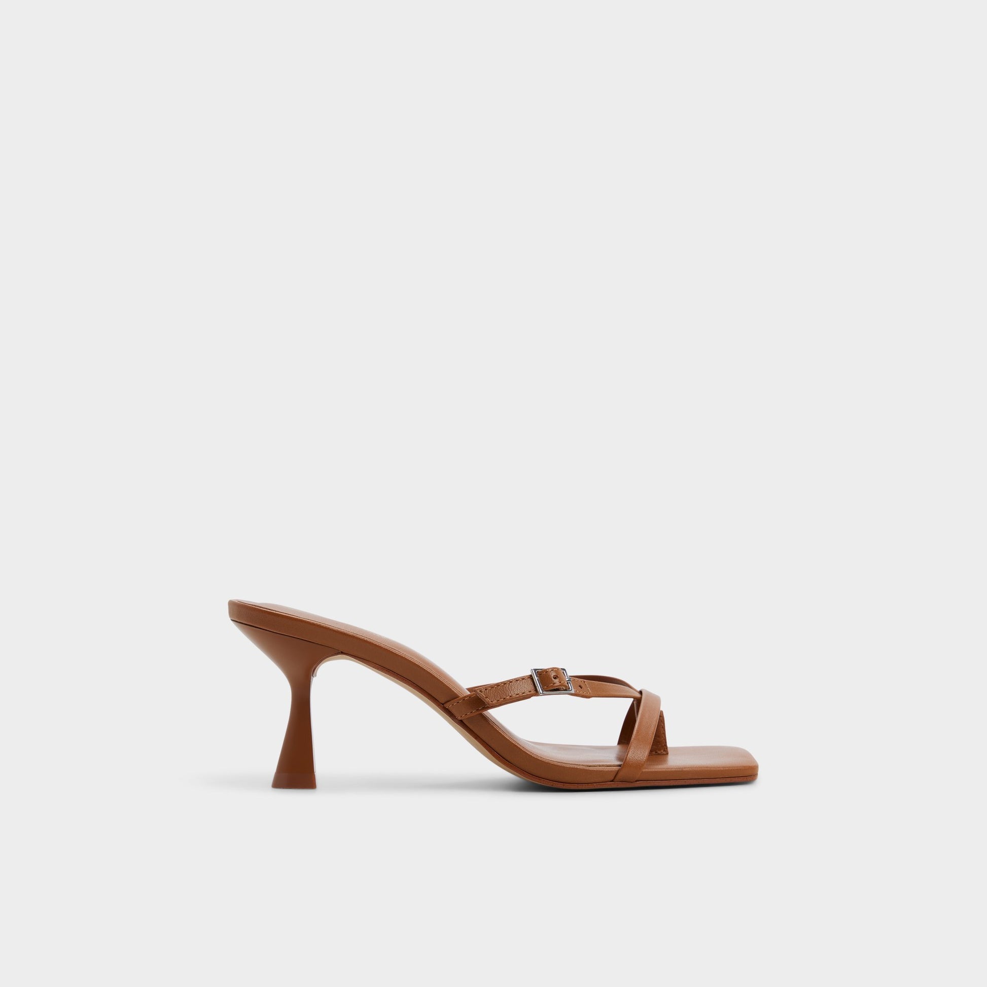 Main View of Medium Brown Gannever Heeled flip flop for Womens