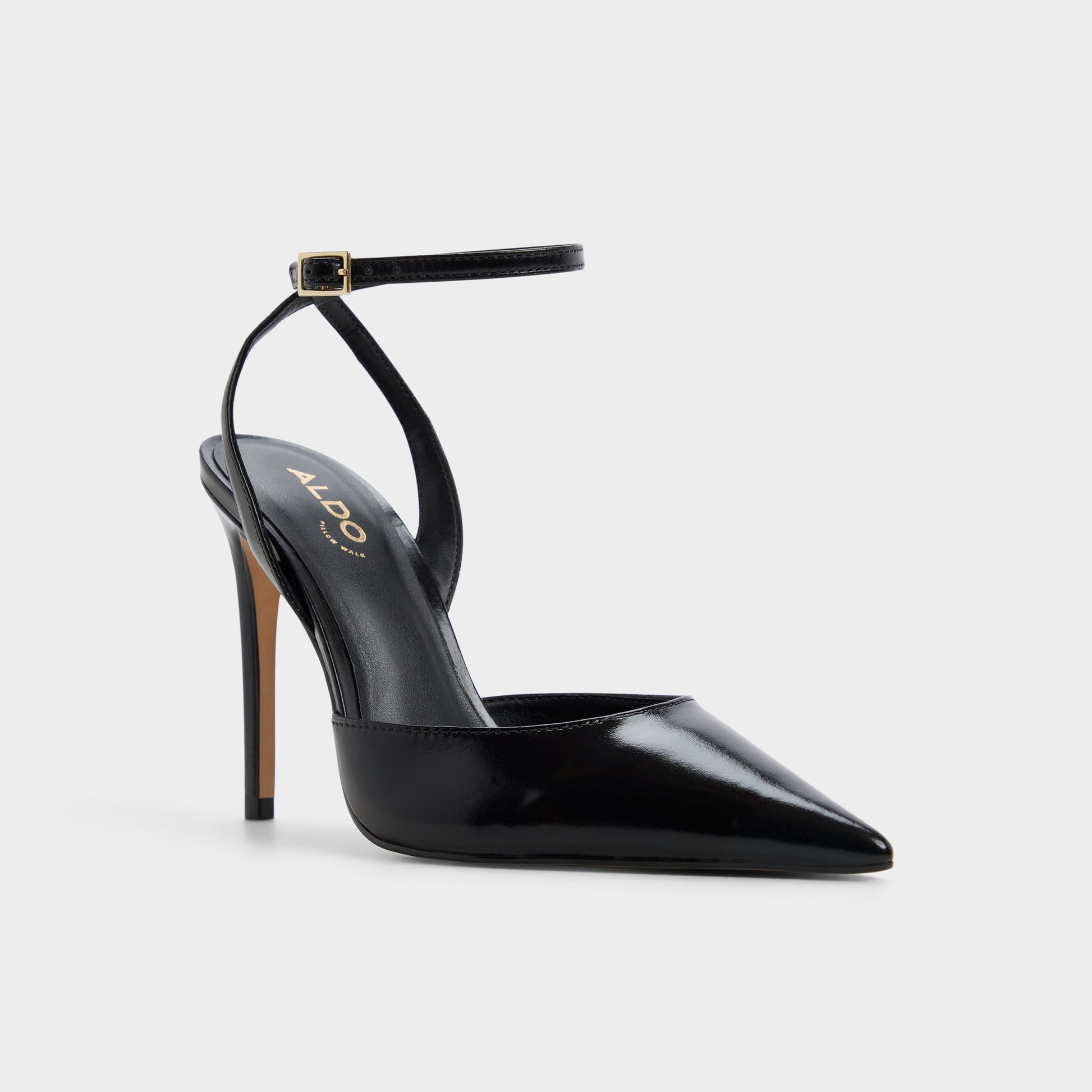 Three-quarter angle of Other Black Nikkolia High heeled shoe's front side